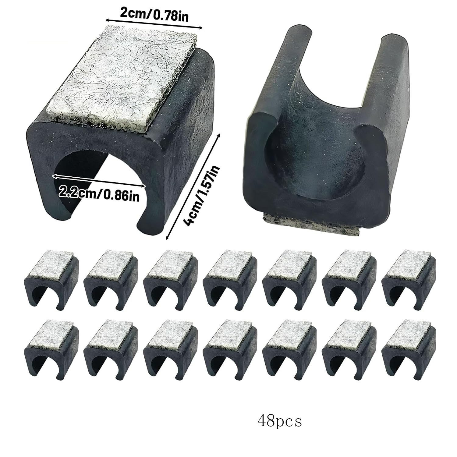 FELIXLEO Stuhlsocke 48 Stuhlgleiter Freischwinger Filzgleiter U Form 22mm für Parkett, (1 St) – Bild 2 von 5