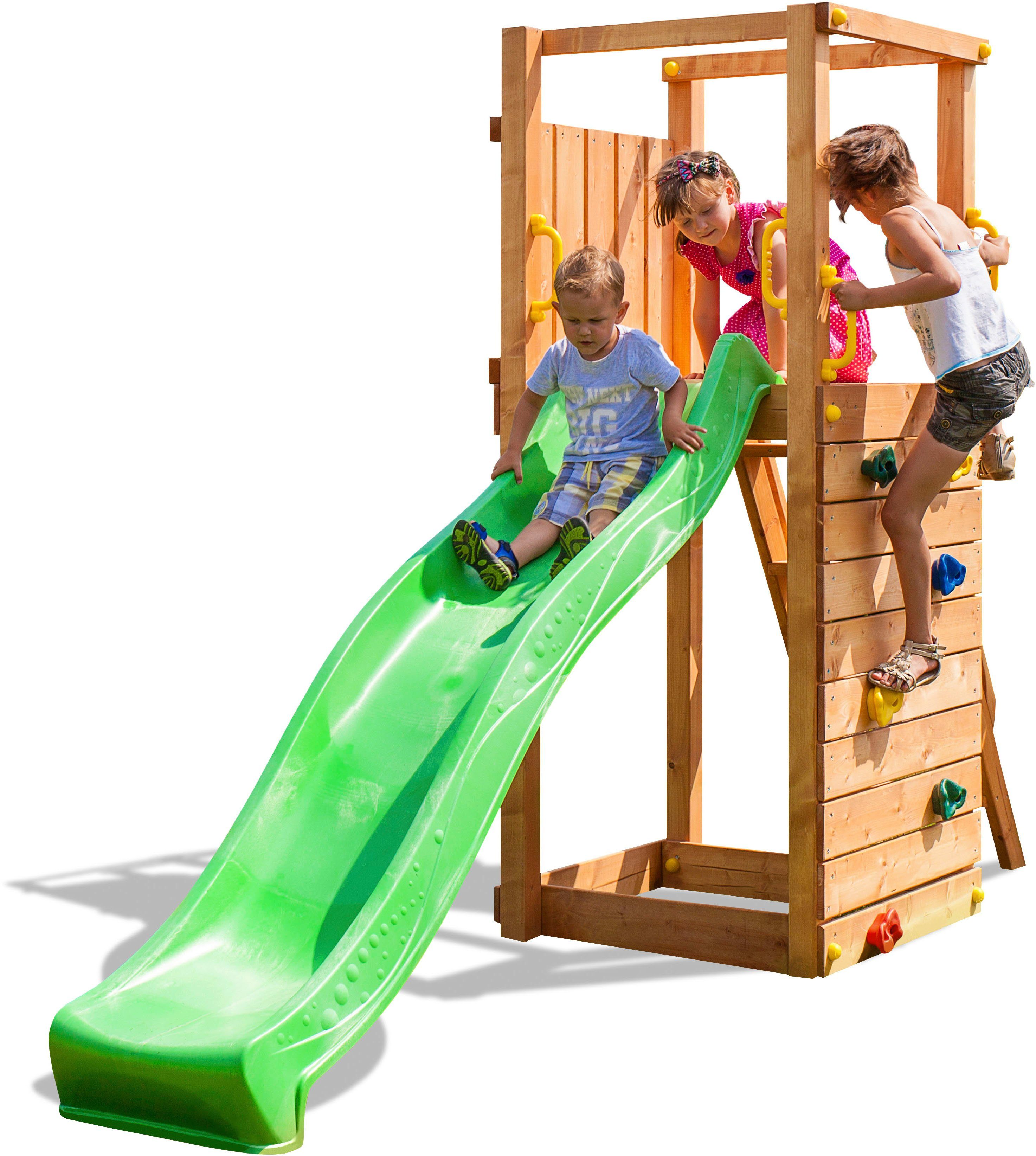 FUNGOO Spielturm TIPTOP, mit Rutsche & Kletterwand