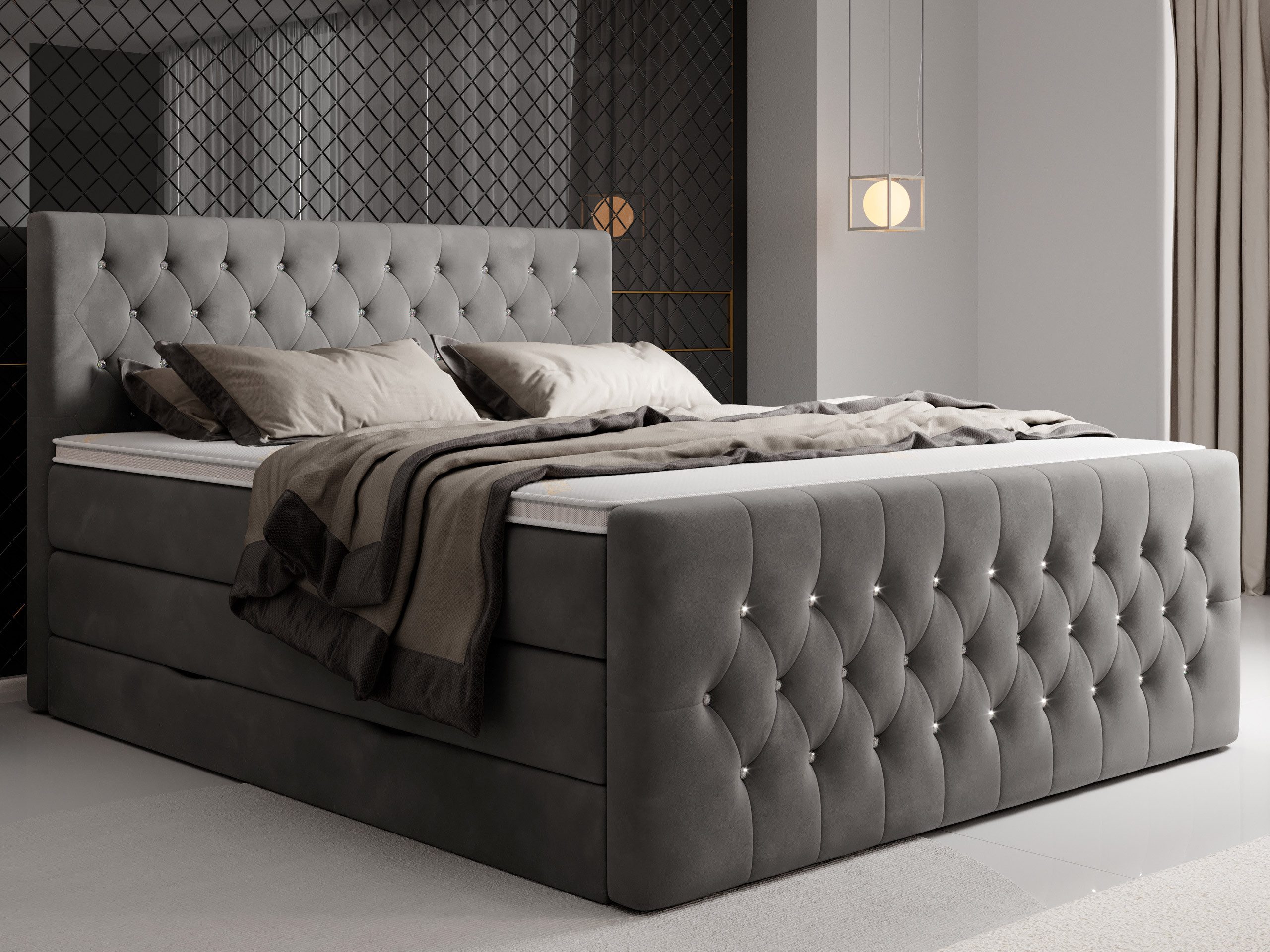wonello Boxspringbett Sira, mit Bettkasten, Matratzen günstig online kaufen
