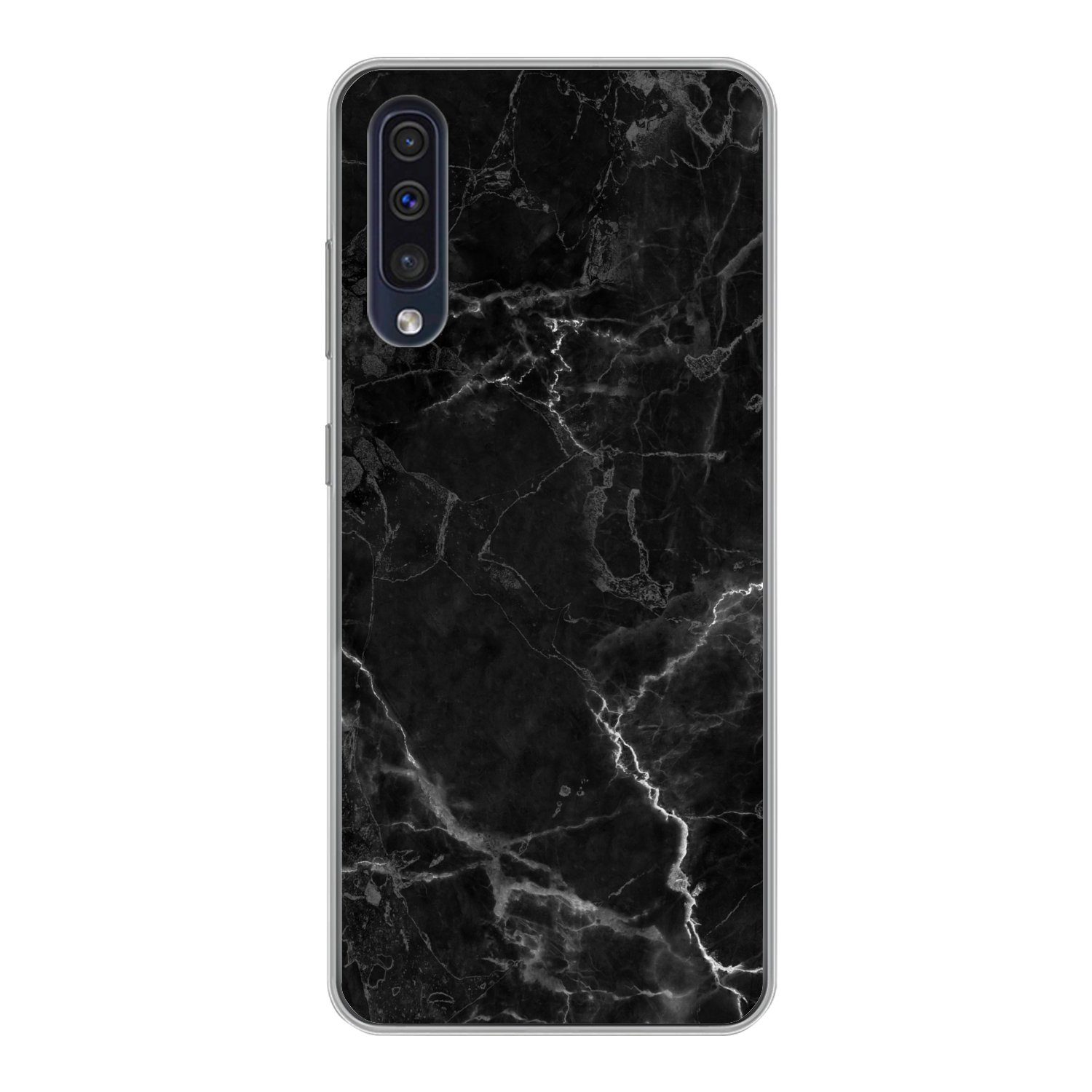 MuchoWow Handyhülle für Samsung Galaxy A30s Marmor - Schwarz - Weiß - Textur - Marmoroptik, Smartphone-Bumper, Print, Handy Schutzhülle Dünn