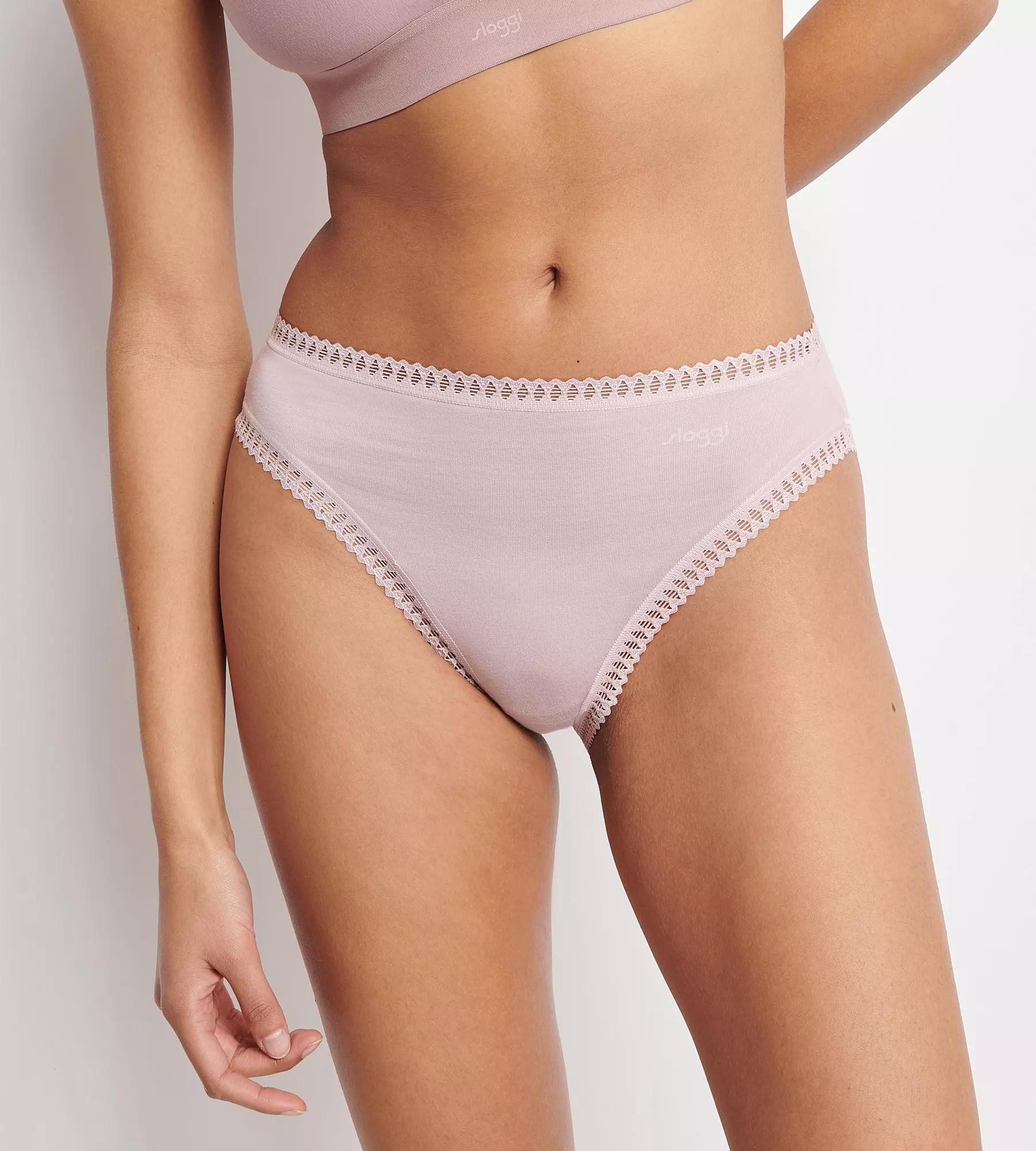 sloggi Slip GO Crush (3er Pack) mit Spitzendetails, Multipack, hoher Beinausschnitt