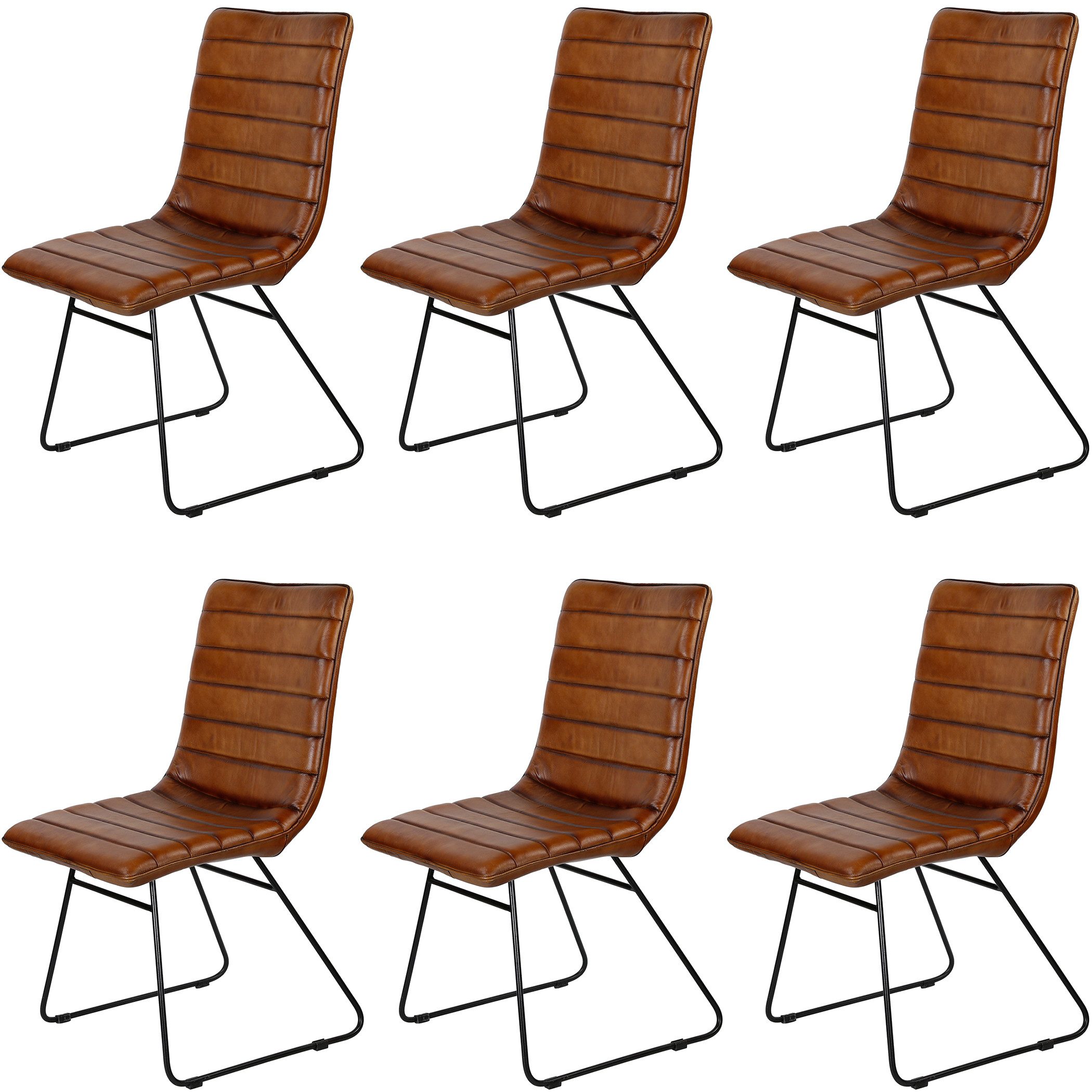 Casa Moro Esszimmerstuhl Lederstuhl Polsterstuhl Braun günstig online kaufen