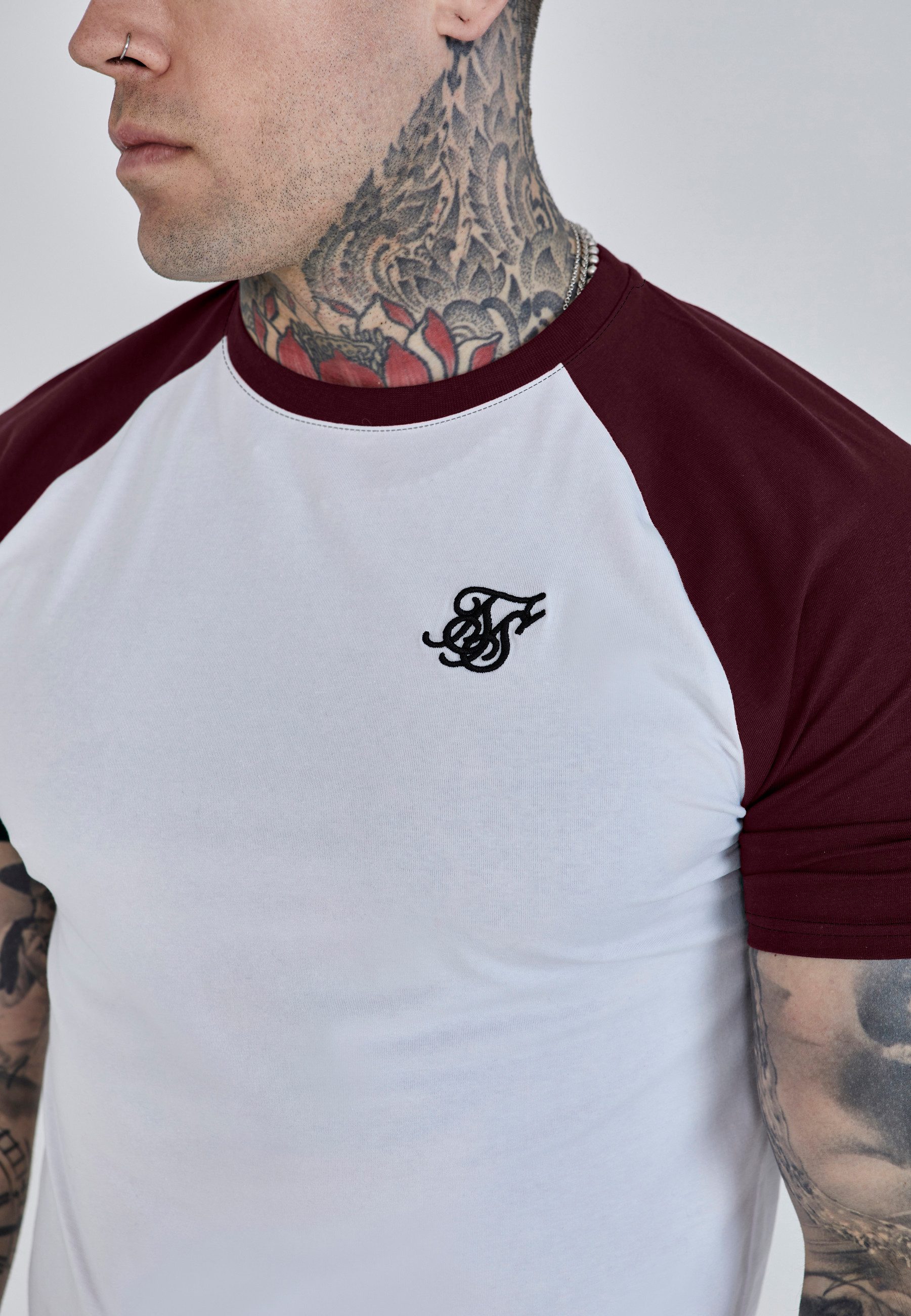 Siksilk T-Shirt SikSilk Herren-Raglan-T-Shirt