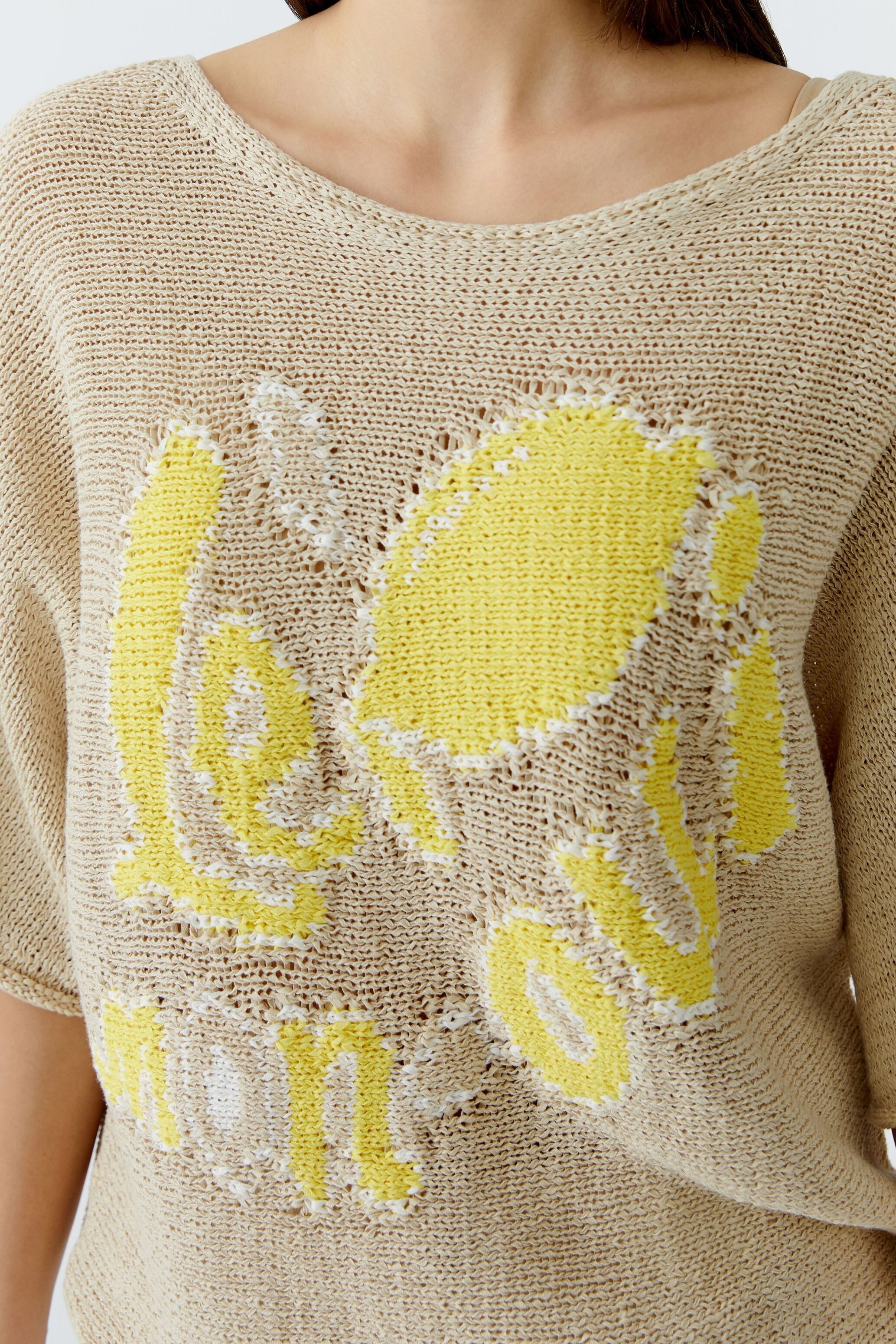 Oui Rundhalspullover