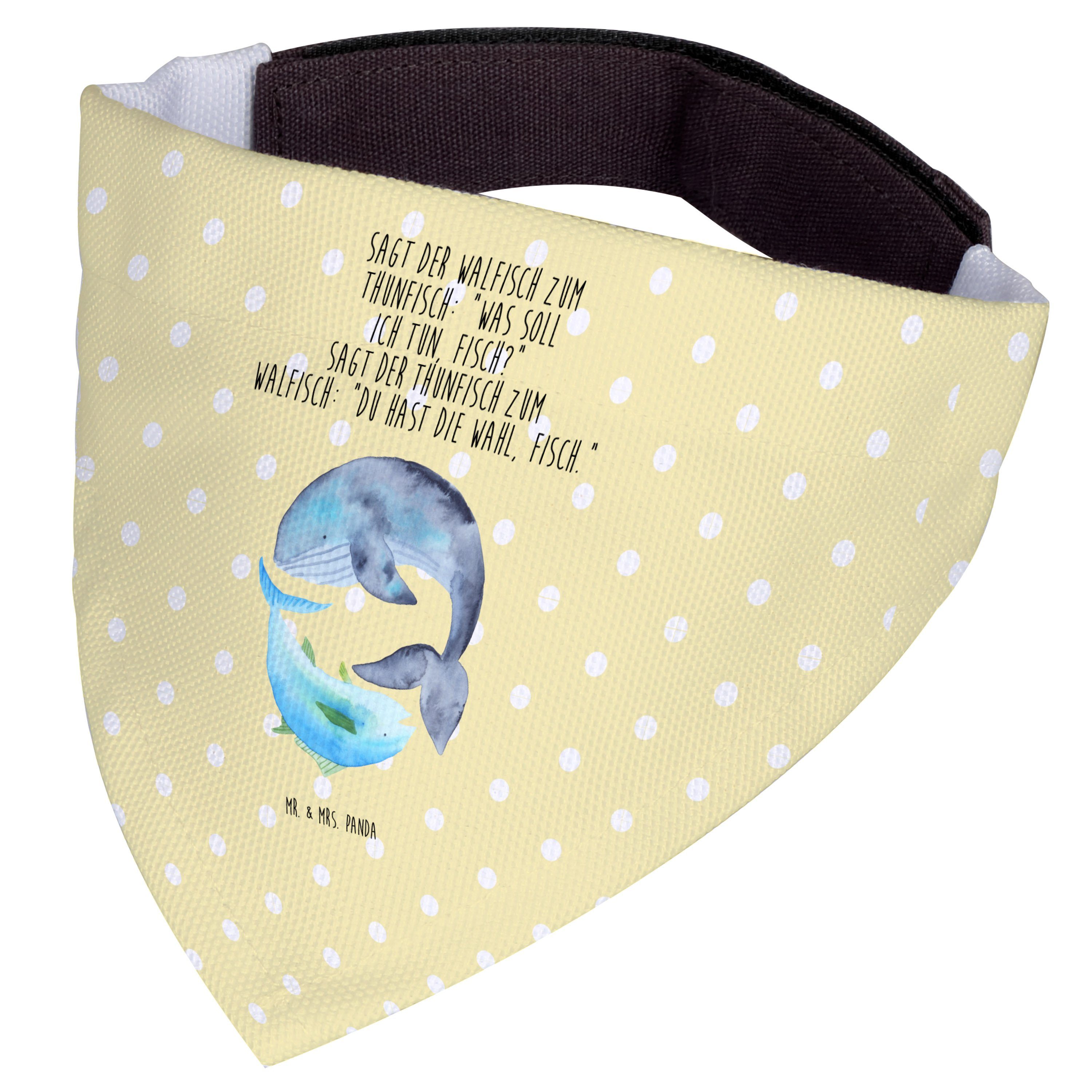 Mr. & Mrs. Panda Hundefliege Walfisch Thunfisch, Hund Halstuch, Gelb Pastell, Halstuch, Witz, Hund, Polyester, Wal Bandana für Hunde Halstuch Hund