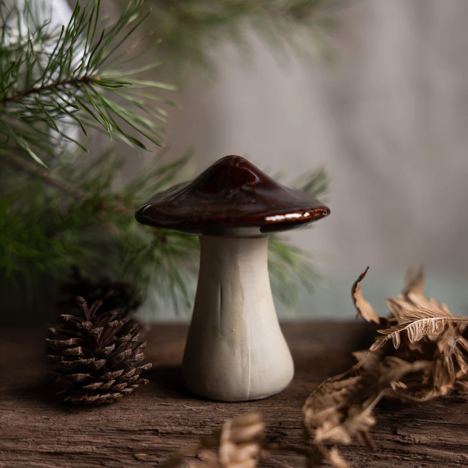 Storefactory Dekoobjekt Pilz Skogsby Herbstdeko in braun