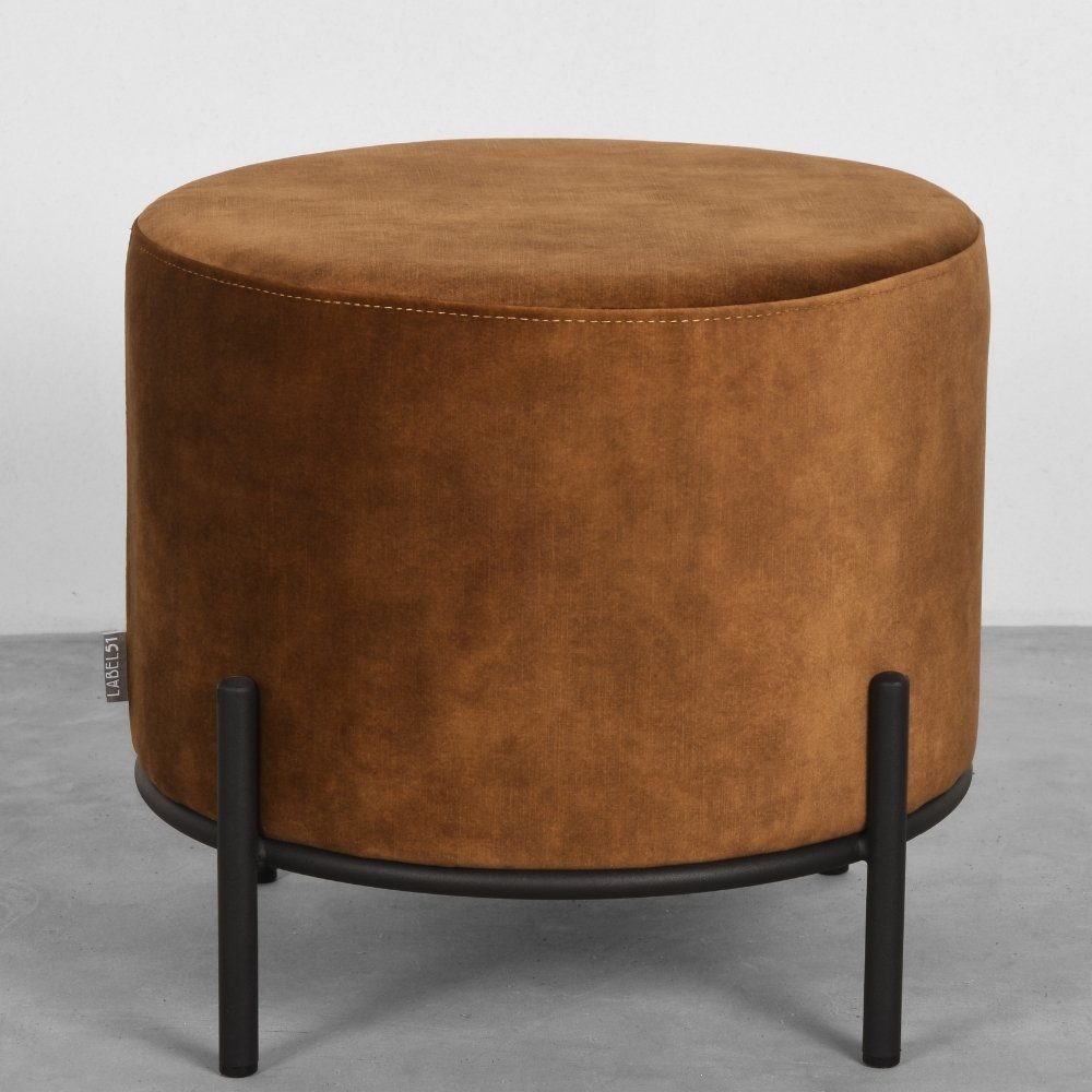 RINGO-Living Stuhl Hocker Healani in Ocker aus Velours 410x460mm, Möbel | Stühle