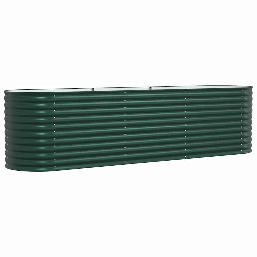 vidaXL Hochbeet Hochbeet Grün 320 x 80 x 81 cm Stahl (1 St)
