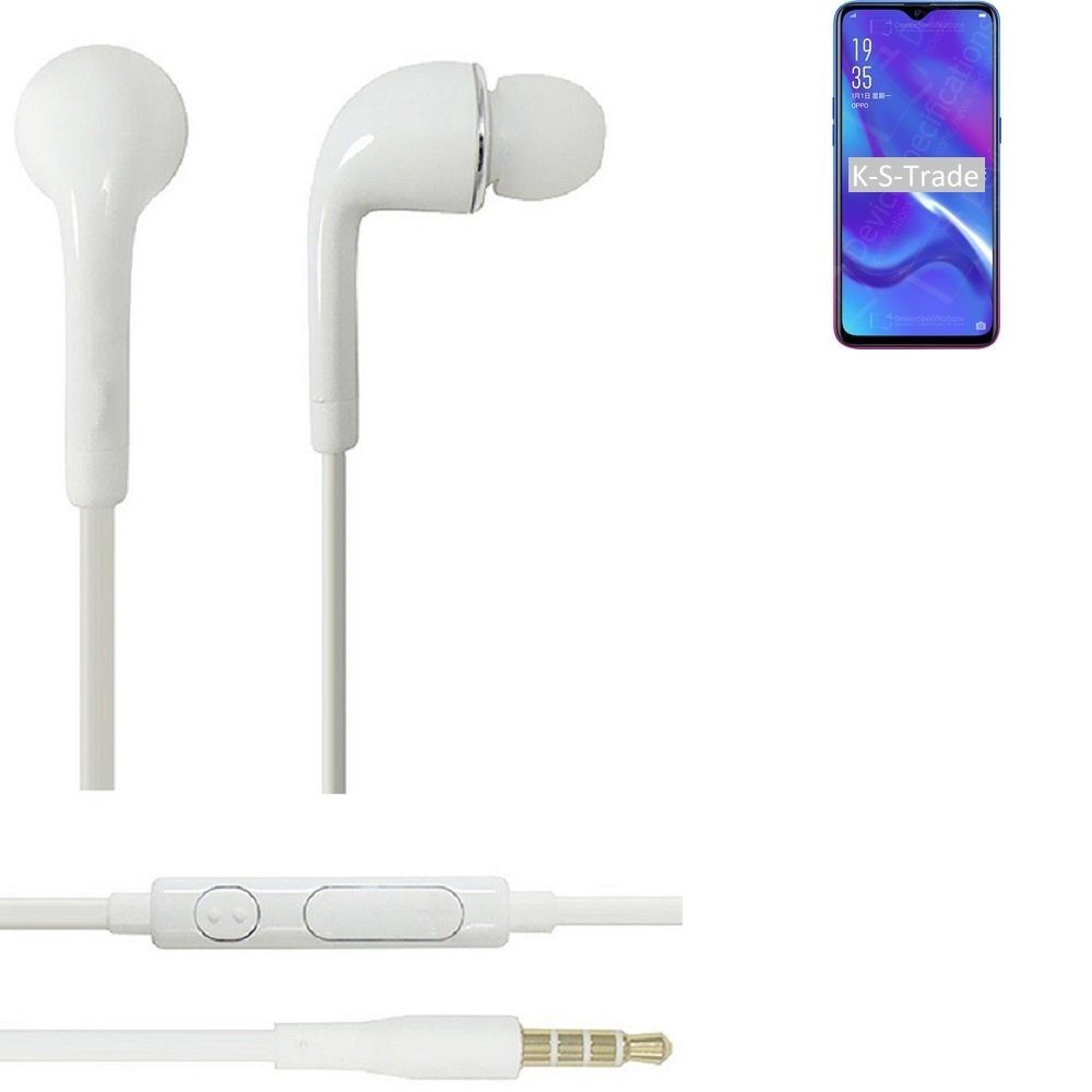 Oppo Pro mit (Kopfhörer Lautstärkeregler für u 3,5mm) K-S-Trade AX7 Headset Mikrofon weiß In-Ear-Kopfhörer