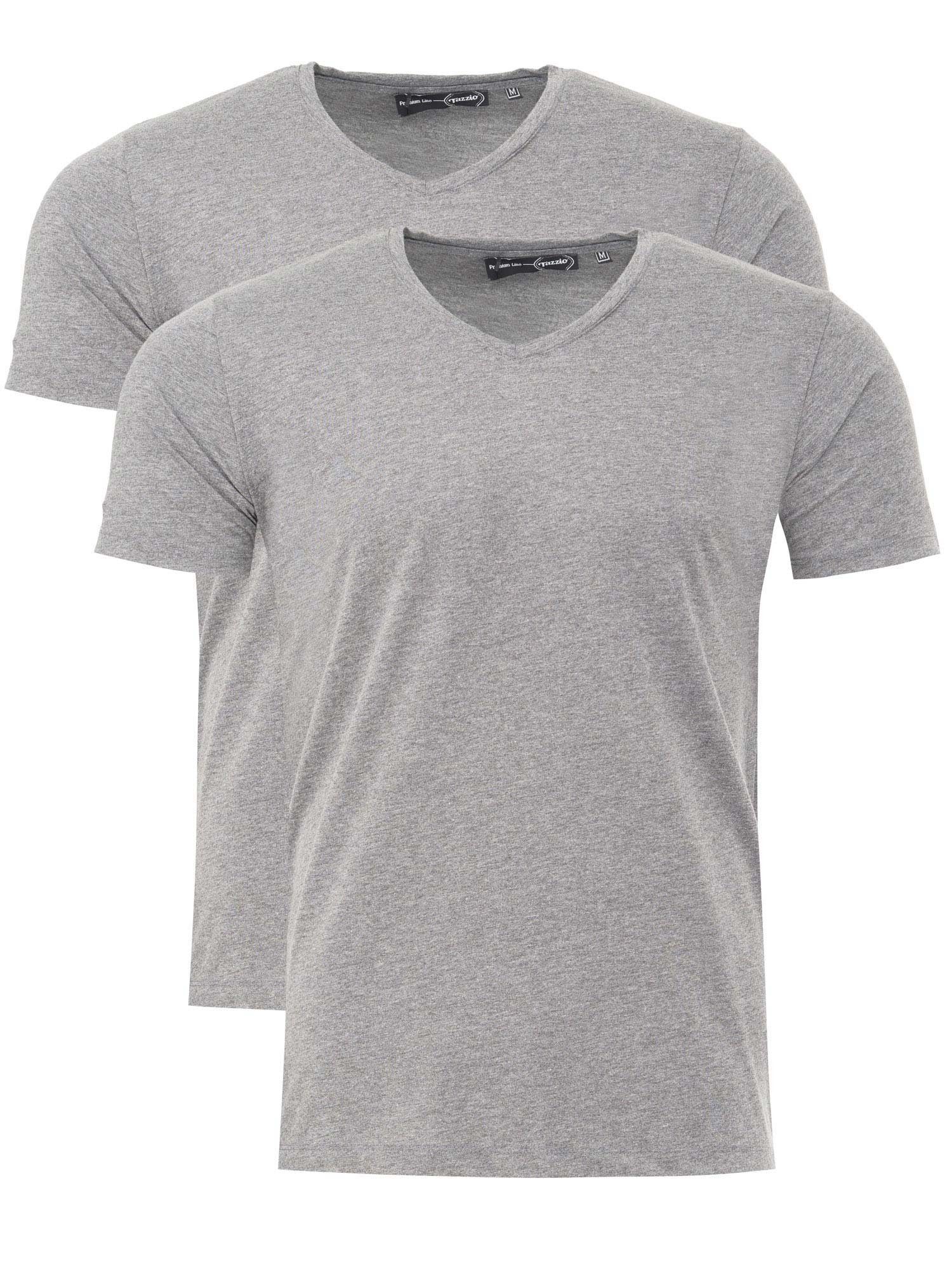 Tazzio T-Shirt E101 (2-tlg) mit V-Ausschnitt im 2er-Pack grau | V-Shirts