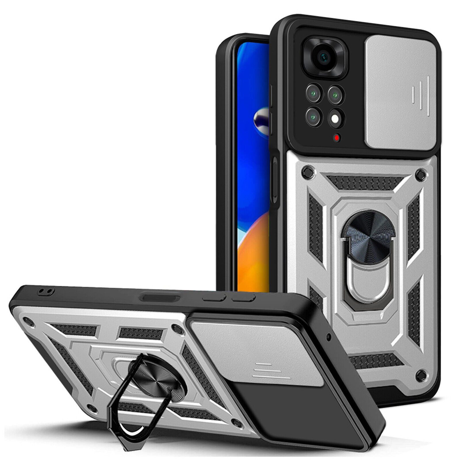 betterfon Handyhülle Panzerhülle für Xiaomi Redmi Note 11 / 11s mit Kameraschutz, Outdoorhülle mit Smartstand und Silikonkern