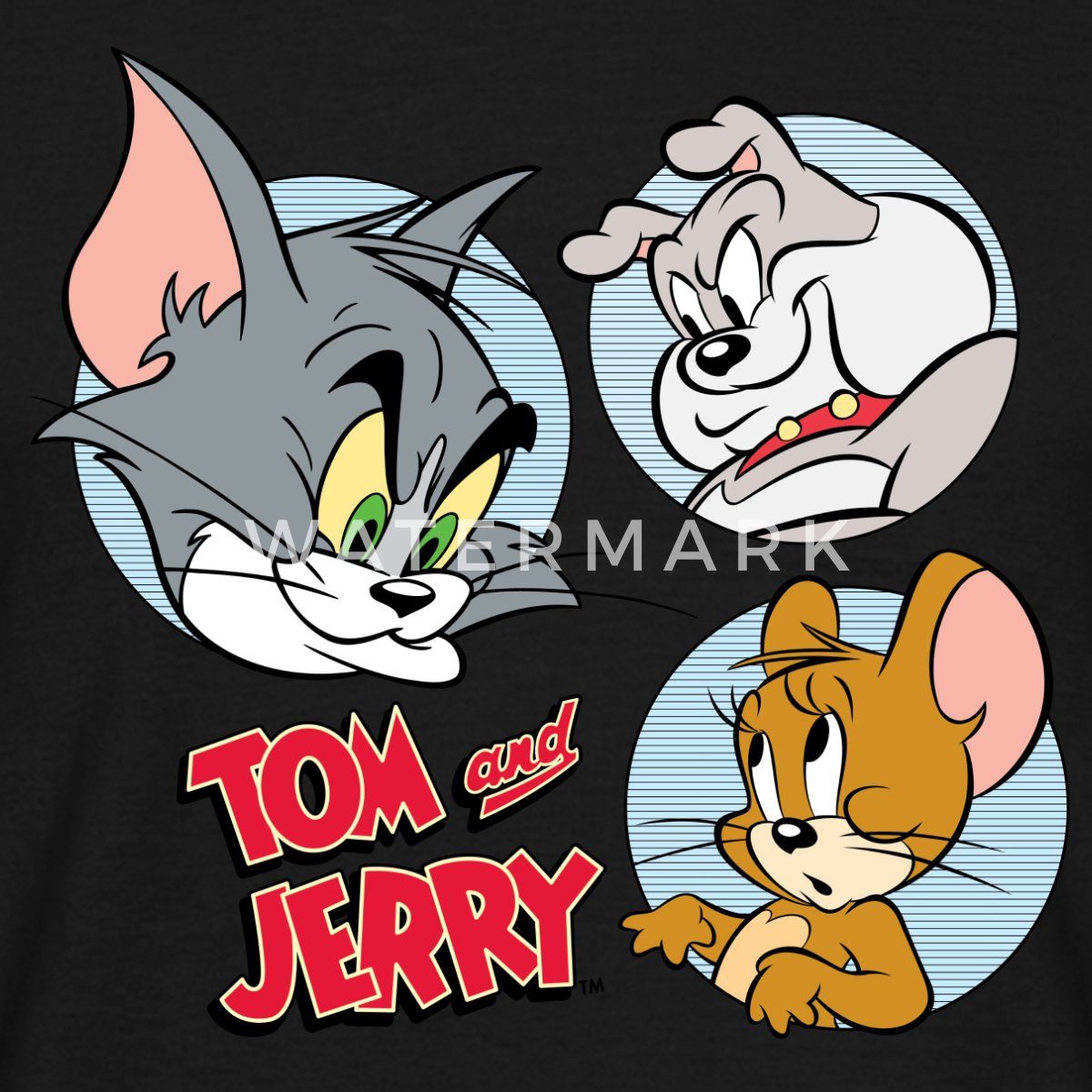 Spreadshirt T-Shirt Tom Und Jerry Spike, Tom und Jerry Kacheln Männer T-Shirt (1-tlg)