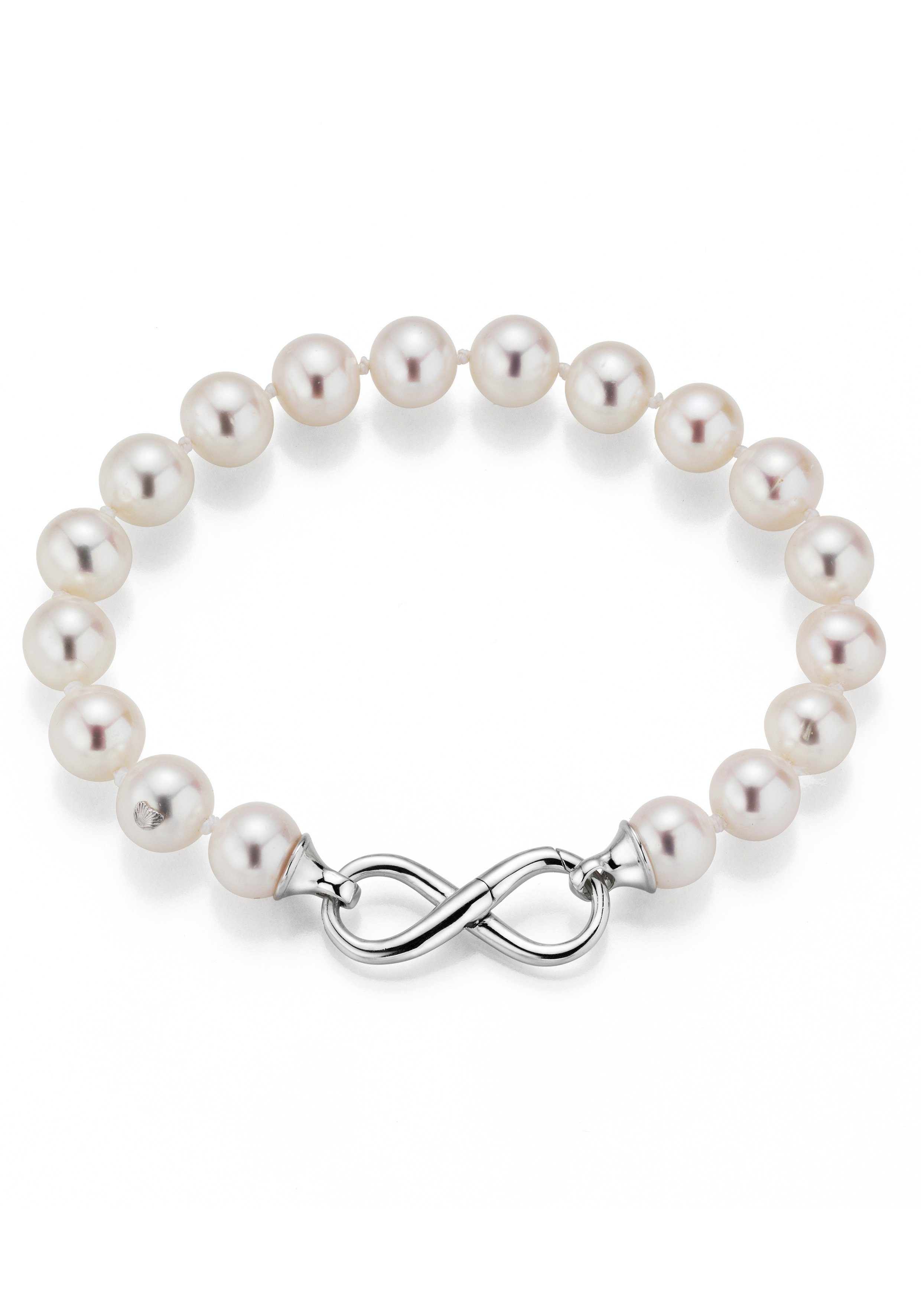 Adriana Perlenarmband Bellagio - Infinity/Unendlichkeitsschleife, B5-S, B5-W-7, Made in Germany - mit Süßwasser- oder Tahitizuchtperle