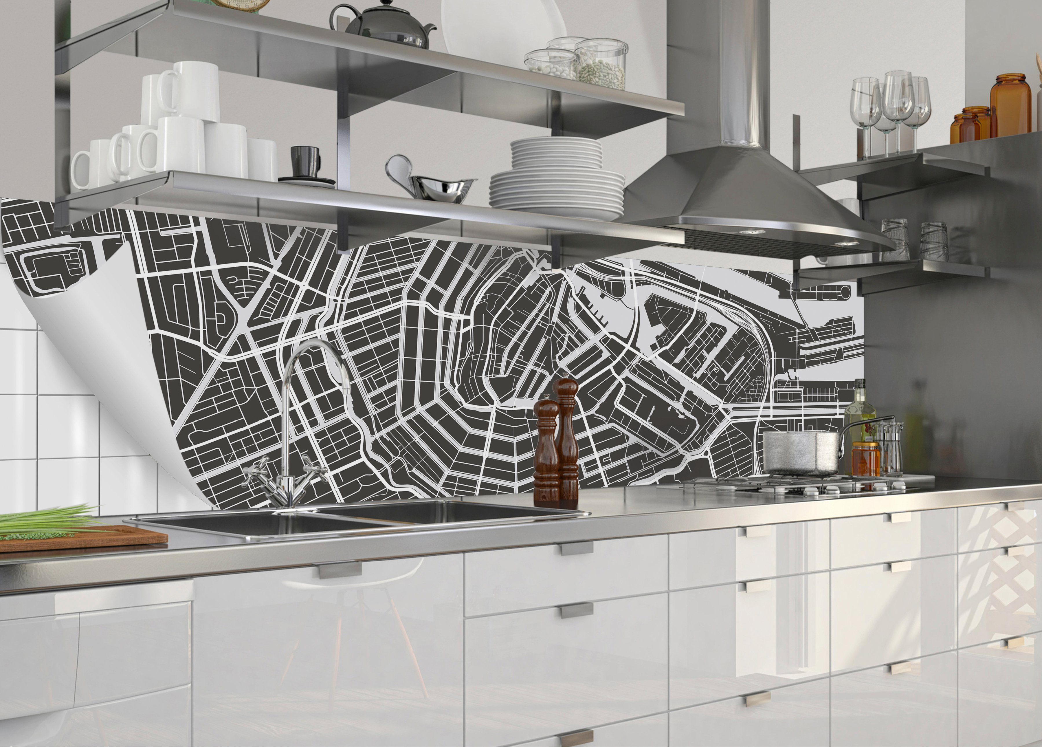 Küchenrückwand selbstklebende MySpotti Küchenrückwand-Folie und Tjark, fixy flexible
