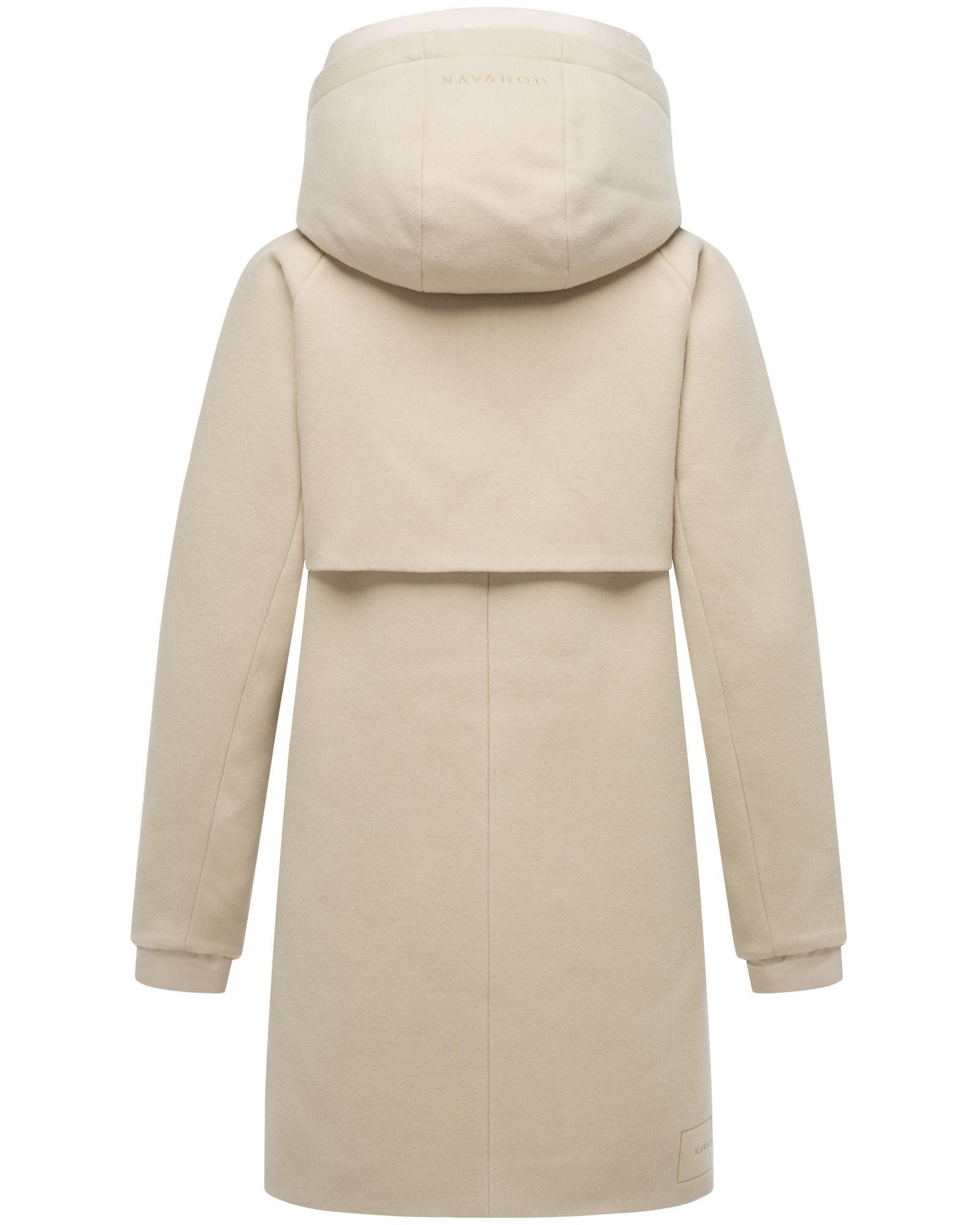 Navahoo Kurzmantel Flauschwunder 14 Damen Mantel in Wollmantel-Optik mit abnehmbarem Einsatz