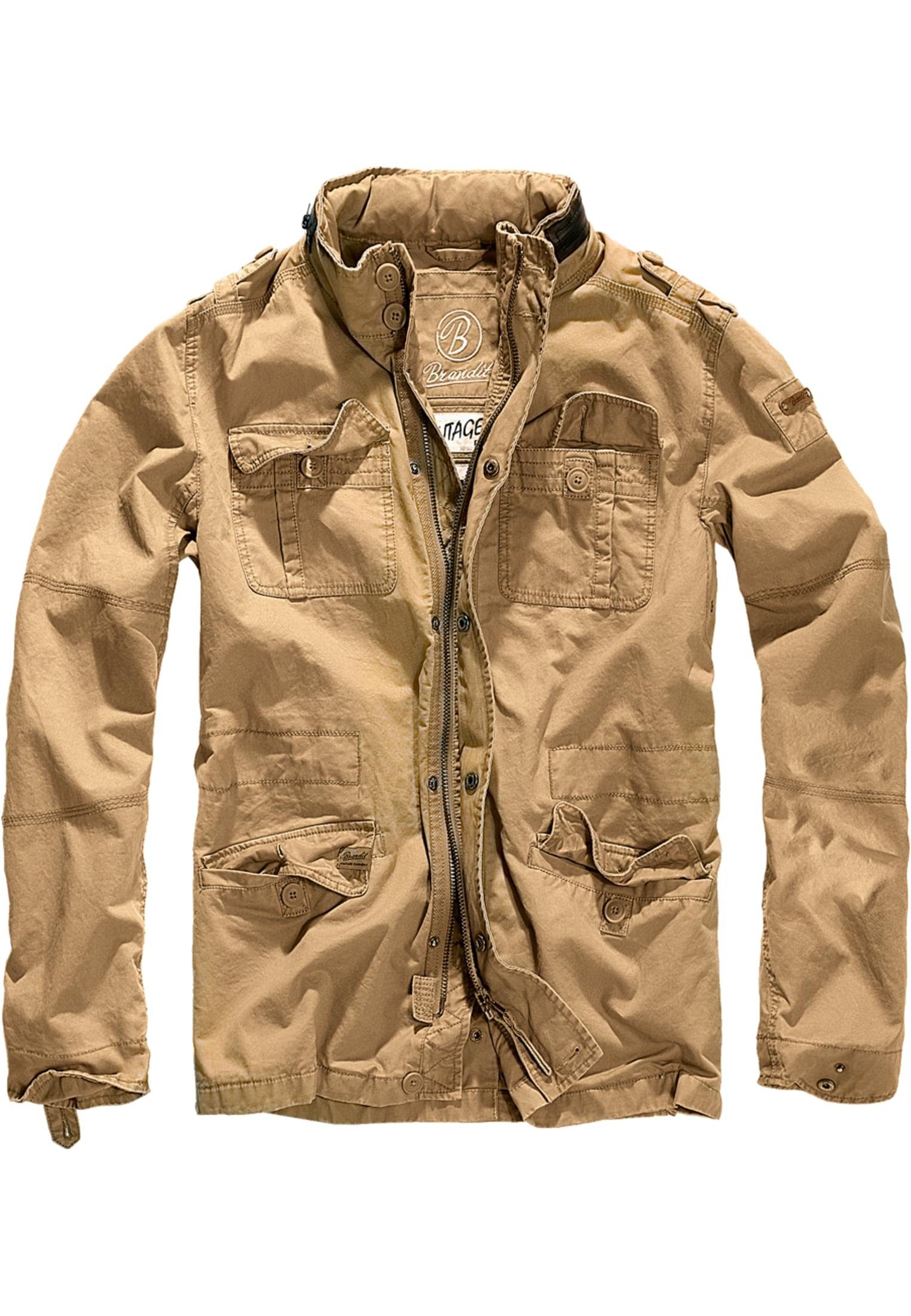 Brandit Outdoorjacke Herren Britannia Jacket (1-St), Stehkragen mit  Reißverschluss und versteckter Kapuze