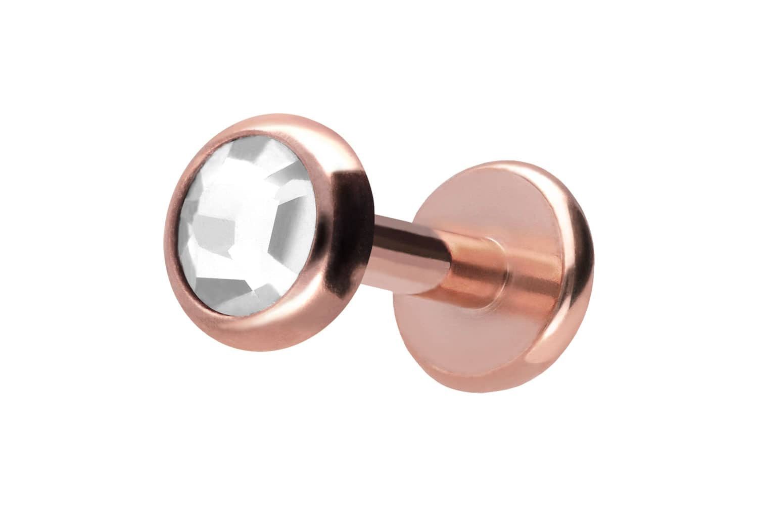 PIERCINGLINE Piercing-Set Titan Labret mit Push Fit KRISTALLDISC (Labrets, günstig online kaufen