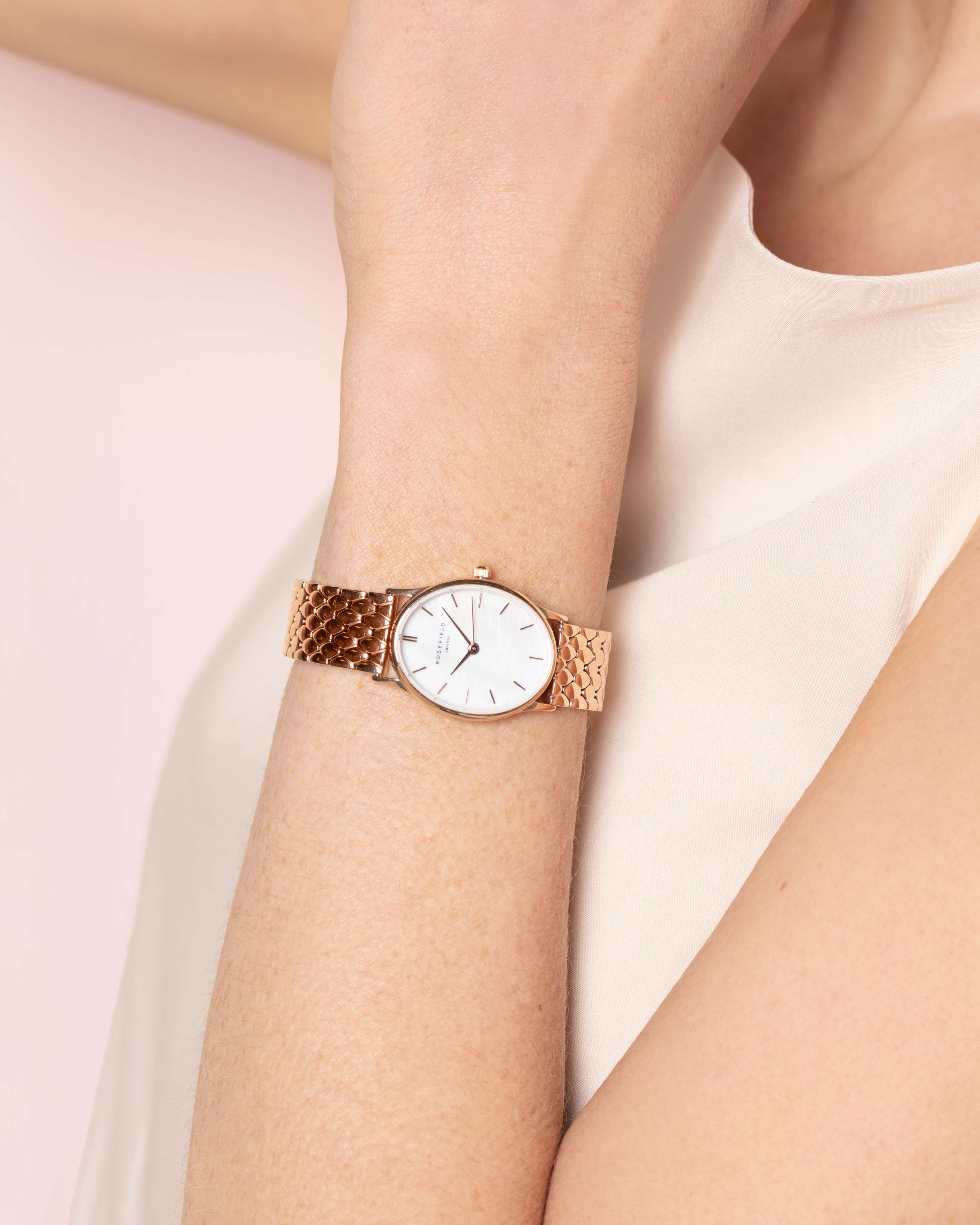 ROSEFIELD Quarzuhr ROSEFIELD Damenuhr Oval 29mm Rosa