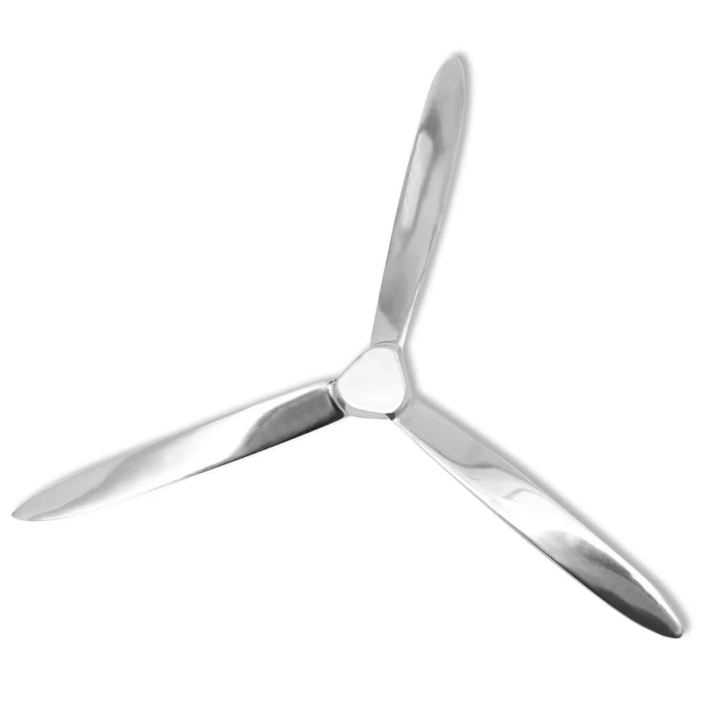 vidaXL Skulptur Wanddekoration Propeller Silbern 70cm Aluminium