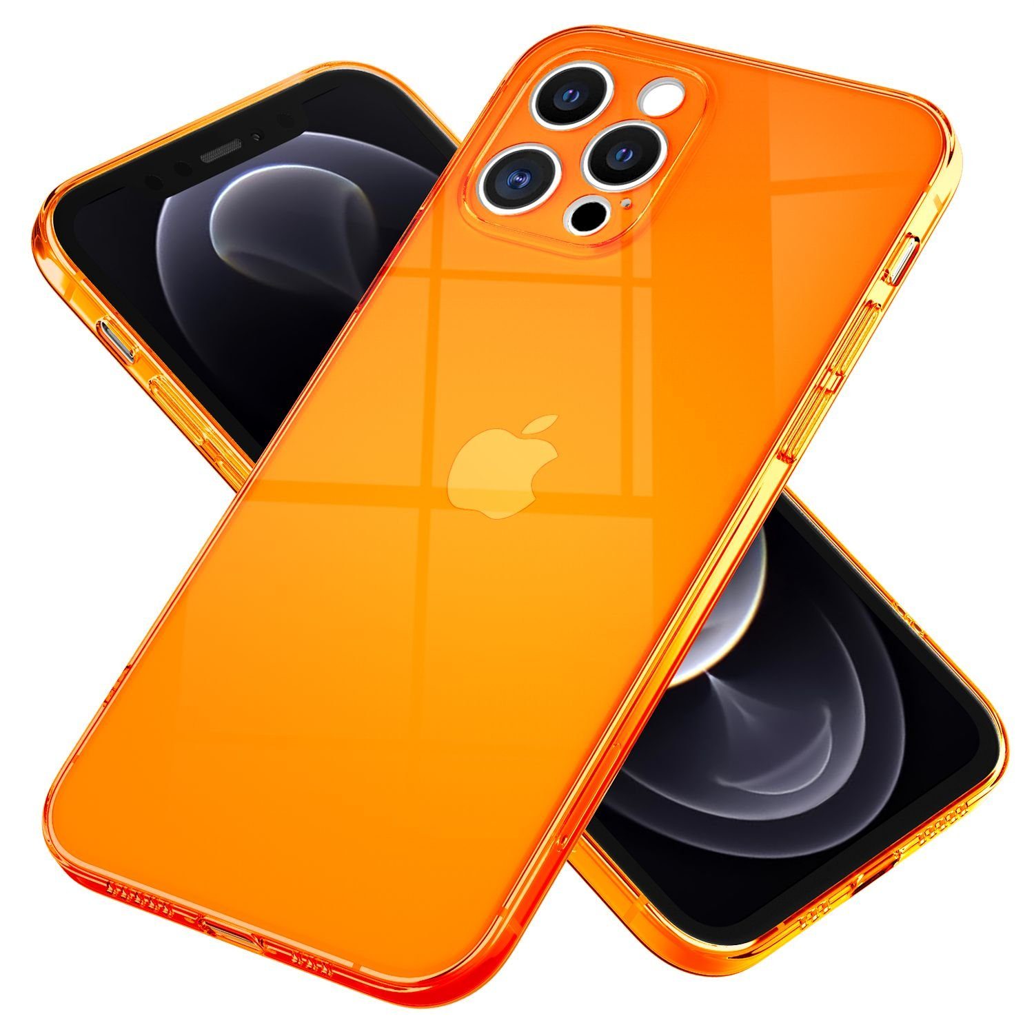 Nalia Backcover Apple iPhone 13 Pro Max 17 cm (6,7 Zoll), Klare Neon Silikon Hülle / Bunt Leuchtend / Durchsichtig / Flexibel
