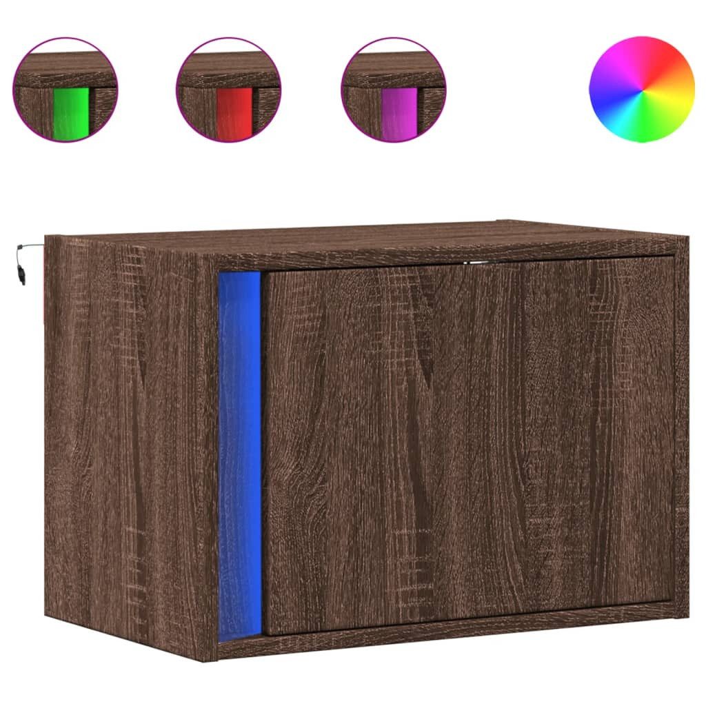 vidaXL Nachttisch Wand-Nachttische mit LED-Leuchten 2 günstig online kaufen