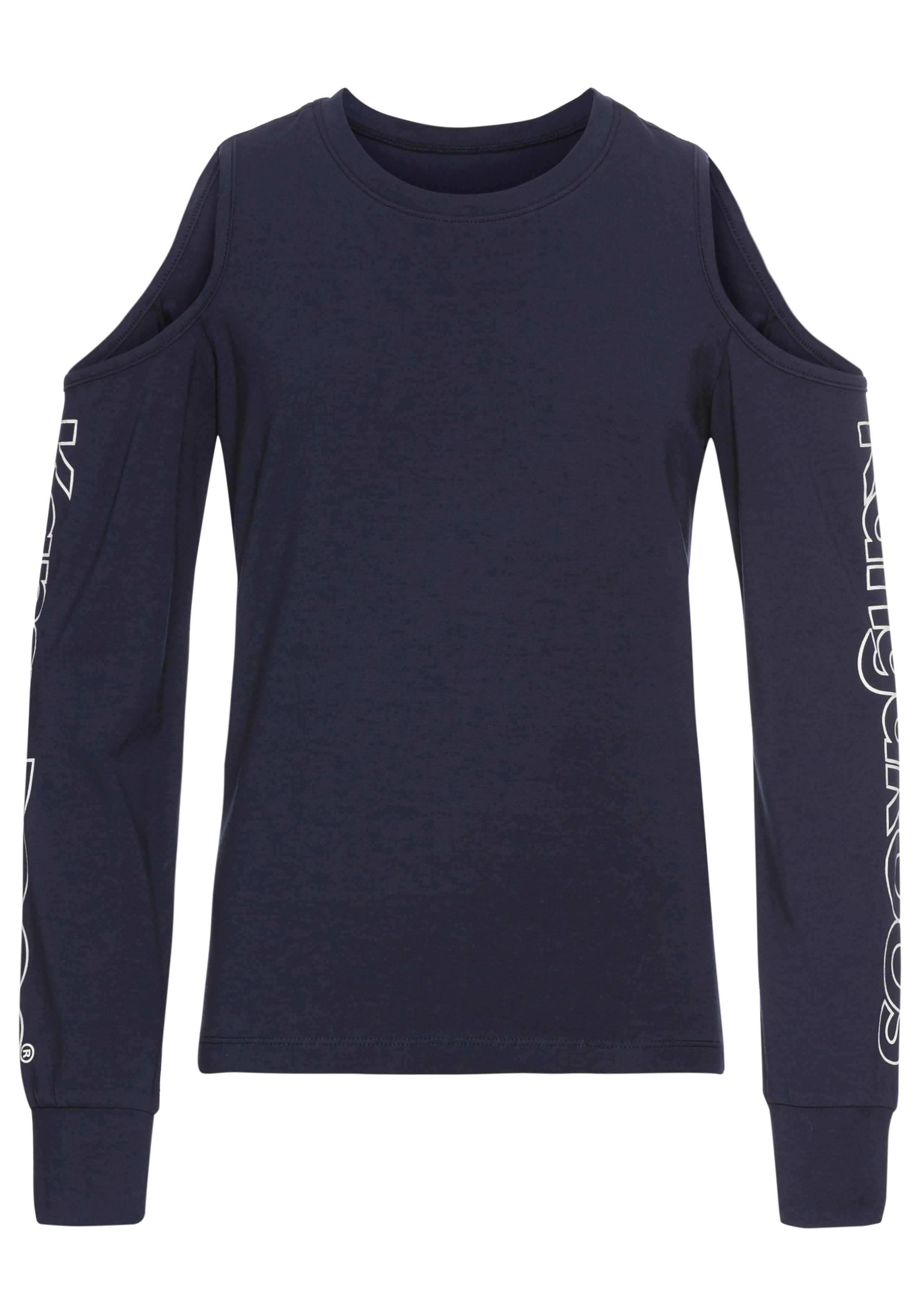 KangaROOS Langarmshirt Shirt cut-out mit modischen Cut-Outs an den Schultern