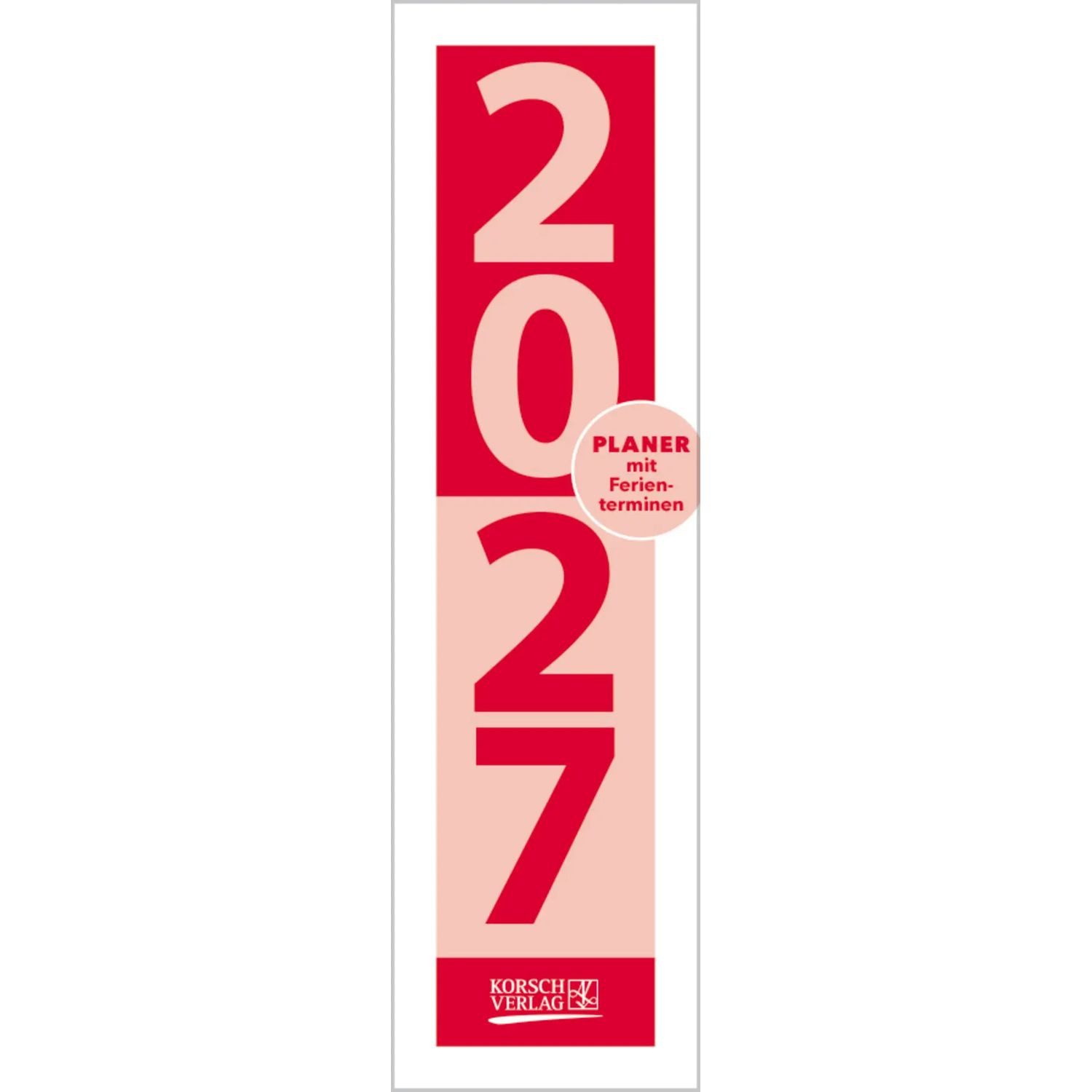 Korsch Verlag Wandkalender Streifenplaner Mini Rot 2027