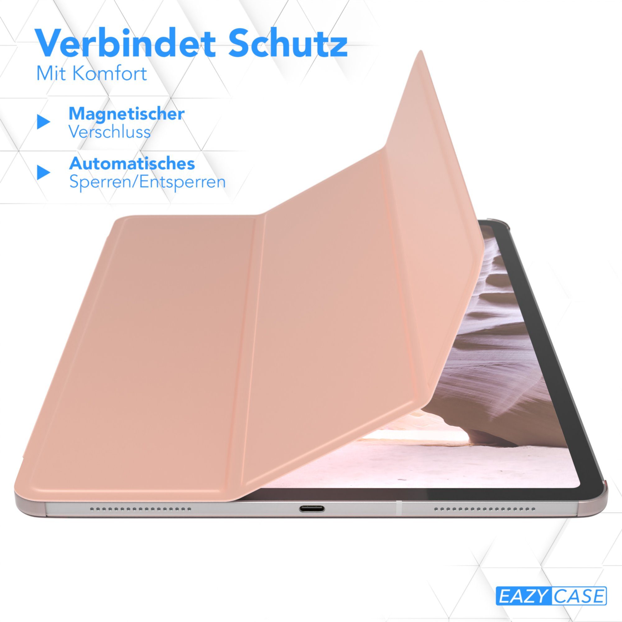 EAZY CASE Tablet-Hülle Smart Case für iPad Pro 12,9" 3./ 4./ 5./ 6. Gen. 12,9 Zoll, Tabletschutz Tabletcase kratzfeste Schutzabdeckung Flip Etui Rosé Gold – Bild 3 von 5