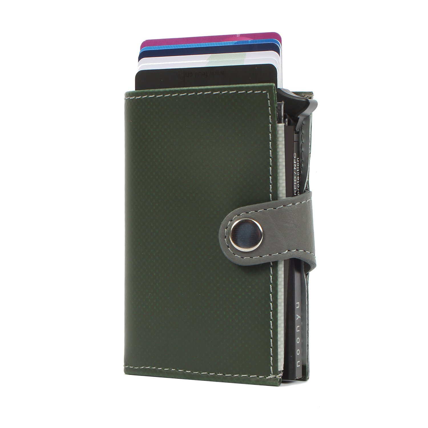 7clouds Mini Geldbörse Kreditkartenbörse noonyu tarpaulin, single Tarpaulin Upcycling junglegreen aus