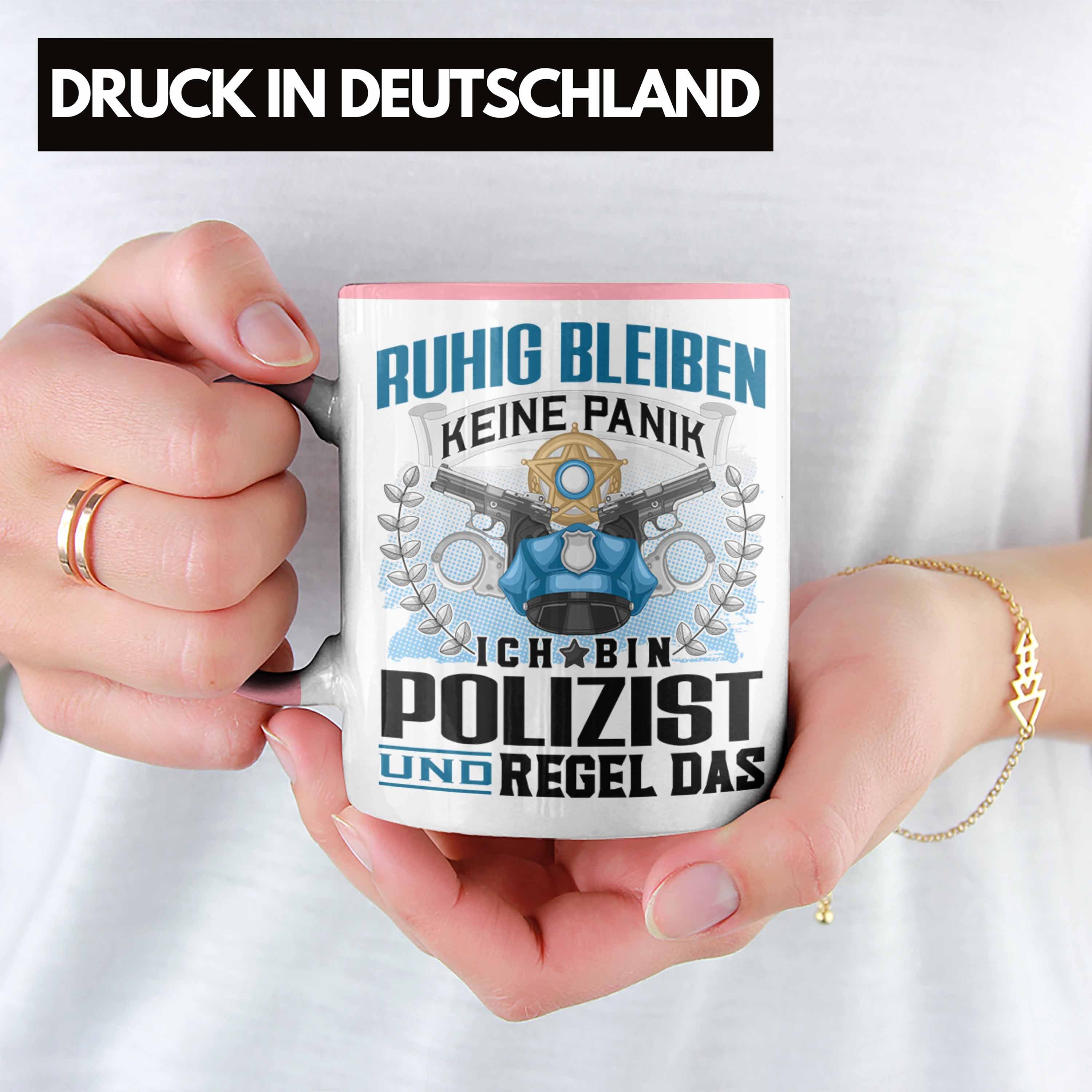 Rosa Lustiger Trendation Spruch Geschenk für - Ruhig Trendation Polizist Tasse Tasse Männer