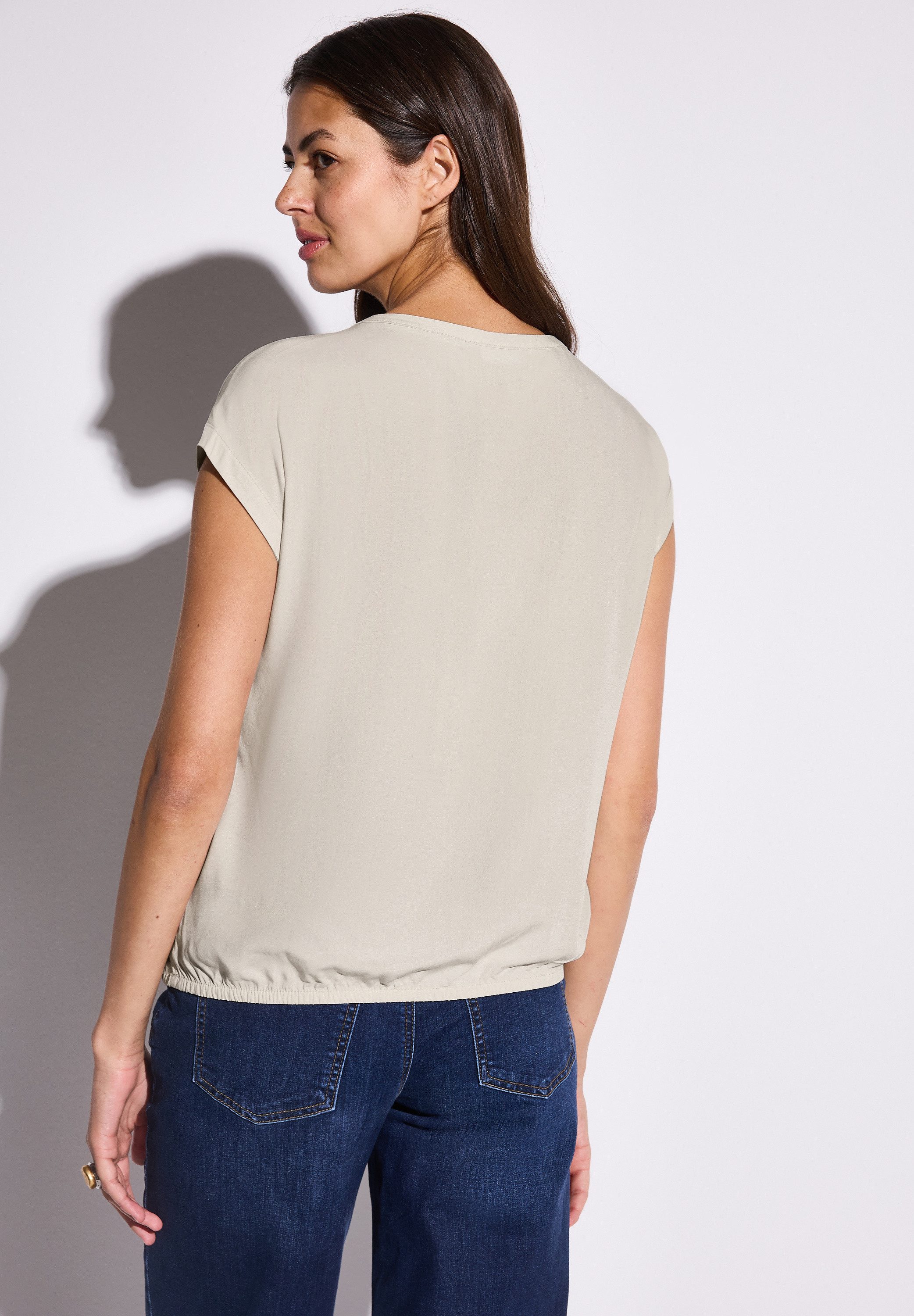 STREET ONE Kurzarmbluse mit elastischen Saum günstig online kaufen