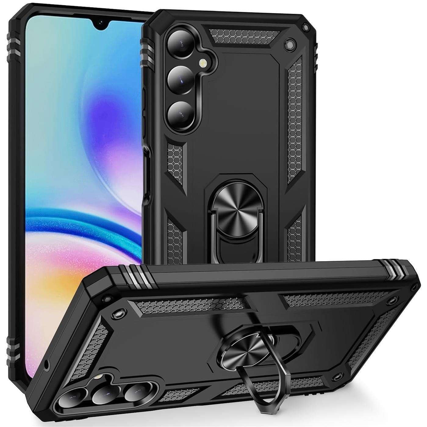 CoolGadget Handyhülle Armor Shield Case für Samsung Galaxy A05s 6,1 Zoll, Outdoor Cover mit Magnet Ringhalterung Handy Hülle für Samsung A05s