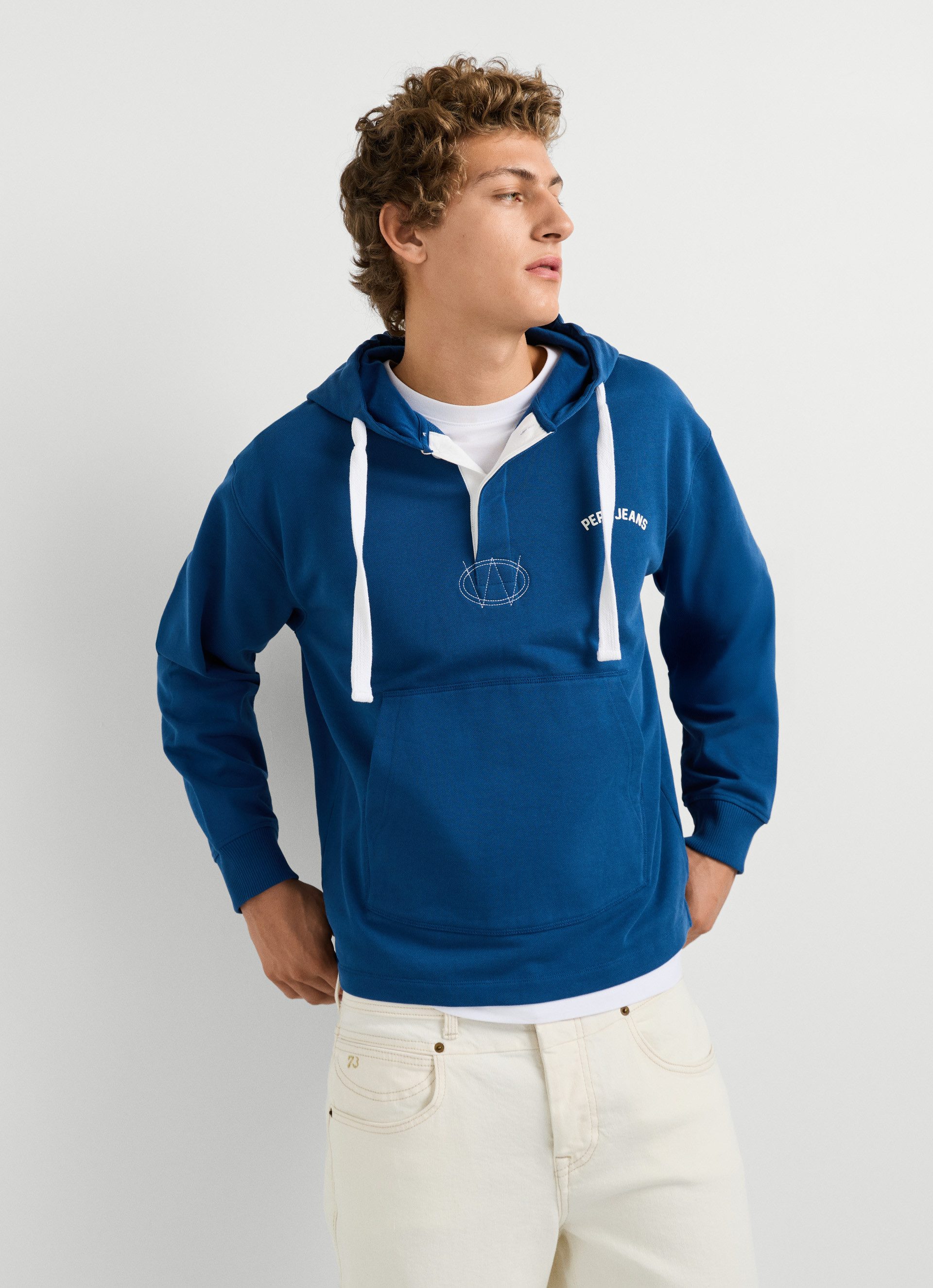 Pepe Jeans Kapuzensweatshirt JOHN HOODIE mit Knopfleiste, Baumwoll-Qualität