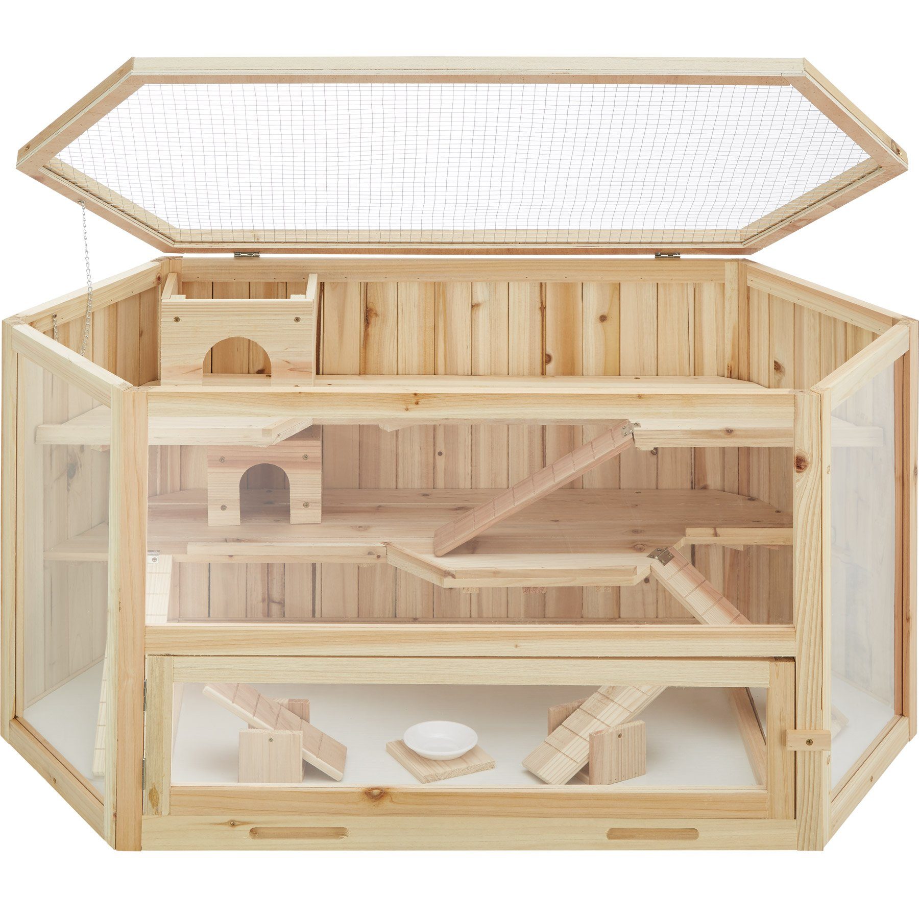tectake Kleintierkäfig »Hamsterkäfig aus Holz 115x60x58cm« online kaufen |  OTTO