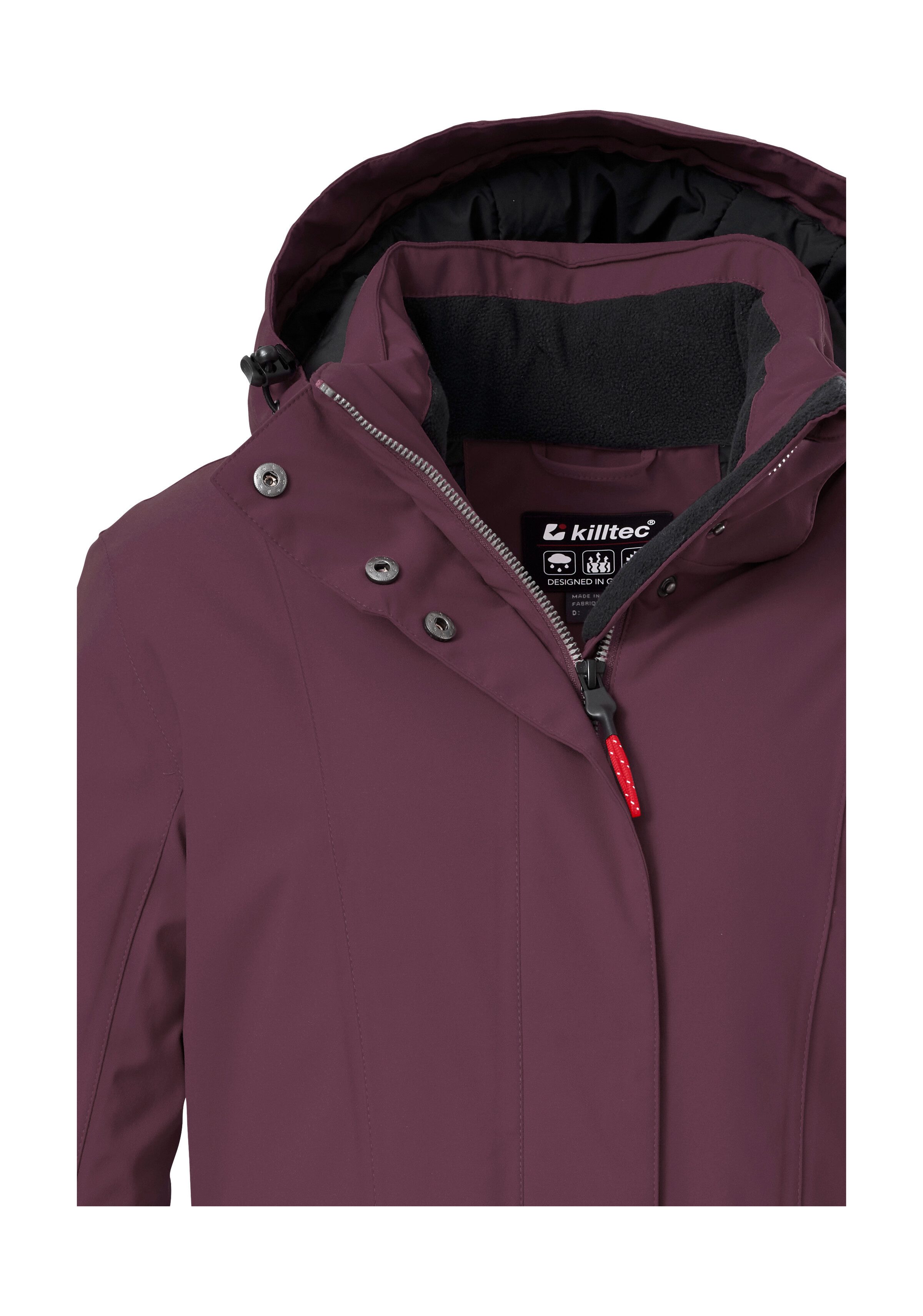 Killtec Parka Damen Funktionsparka Wasserdichter, atmungsaktiver Damenparka mit abnehmbarer Kapuze