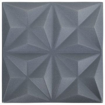 vidaXL Wandpaneel 3D-Wandpaneele 12 Stk 50x50 cm Origami Grau 3 m²