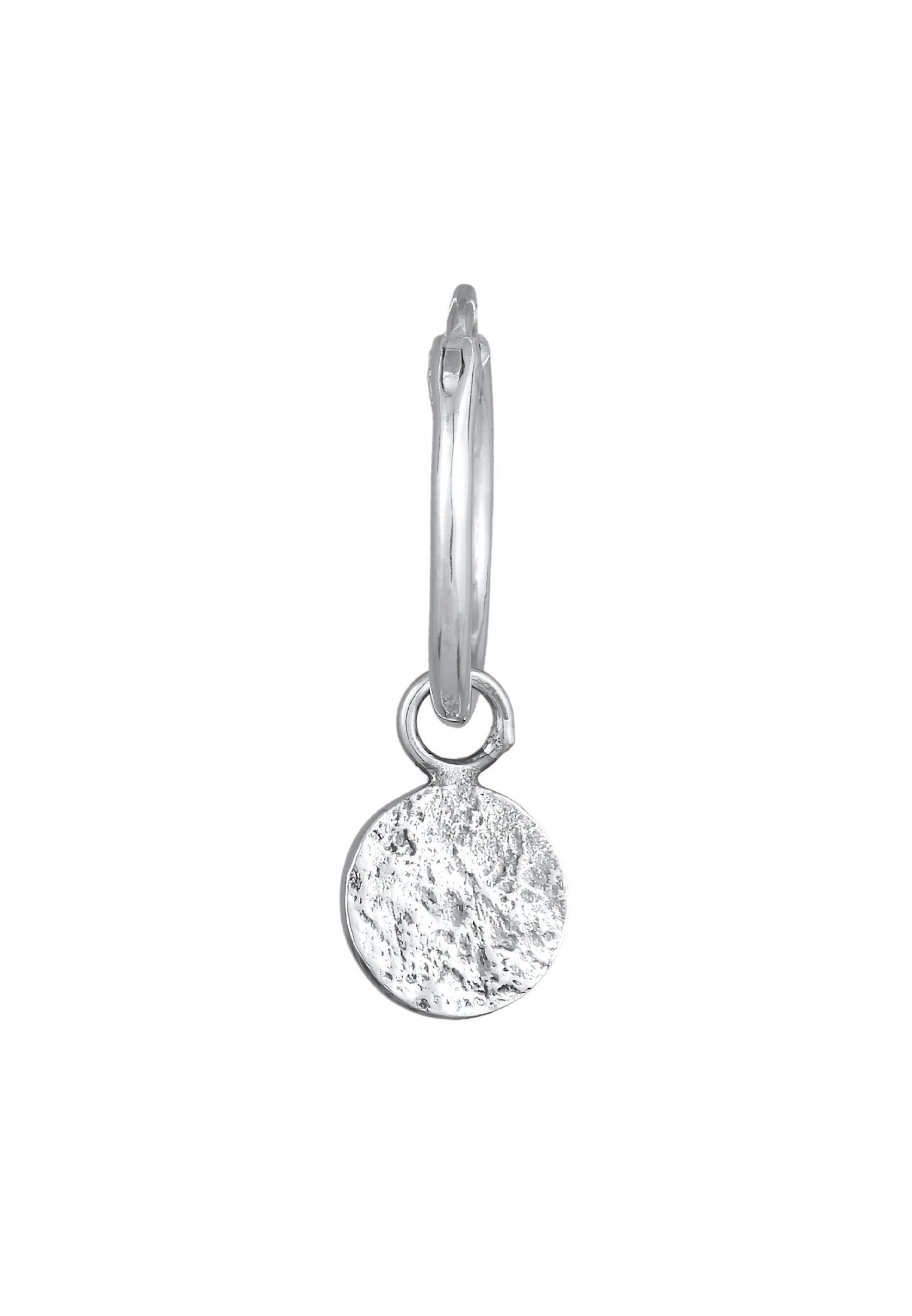 Kuzzoi Paar Creolen Single Creole Plättchen Vintage 925 Silber, Plättchen