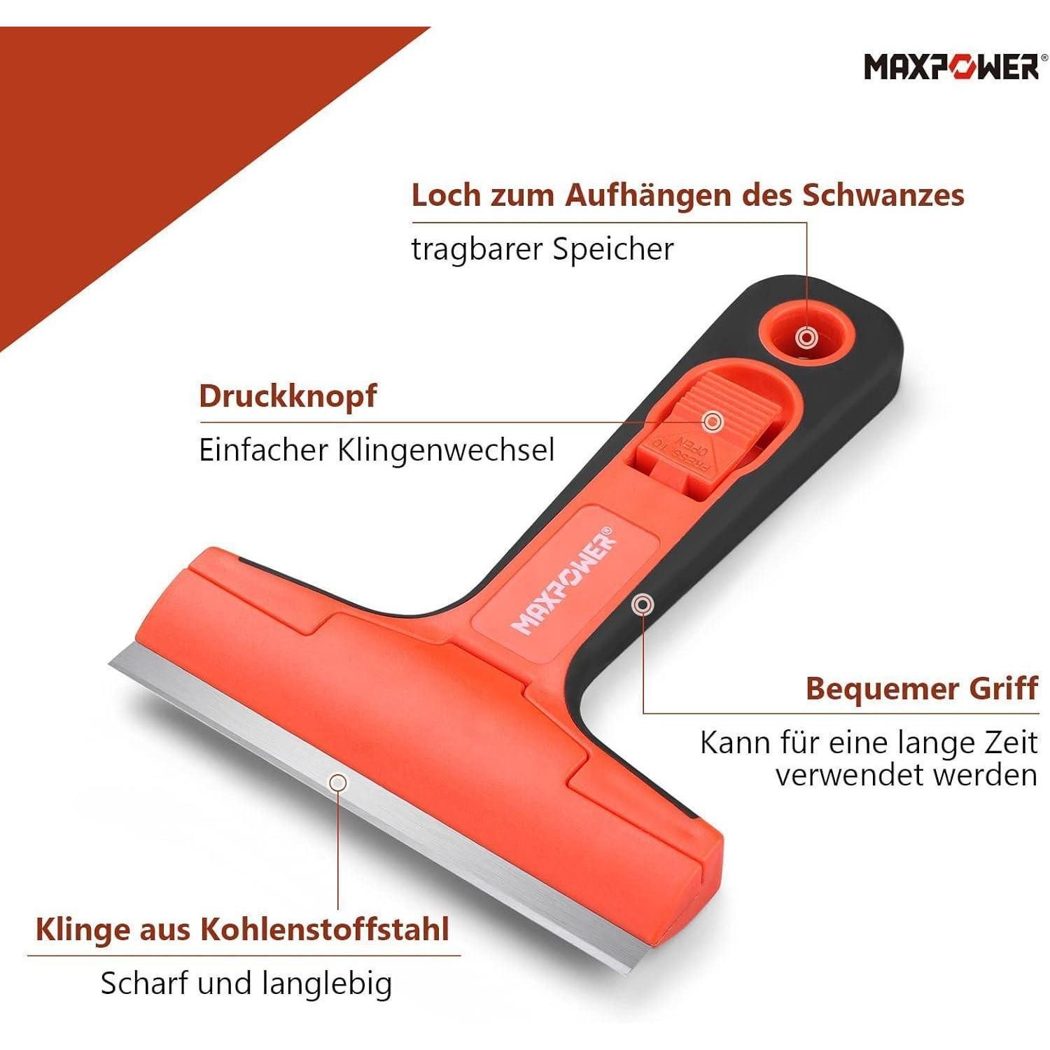 LuxusKollektion Tapetenschaber Tapetenentferner Fensterschaber 100 mm mit 10 Ersatzklingen