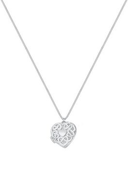 Elli Kette mit Anhänger Herz Medaillon Ornament 925 Silber