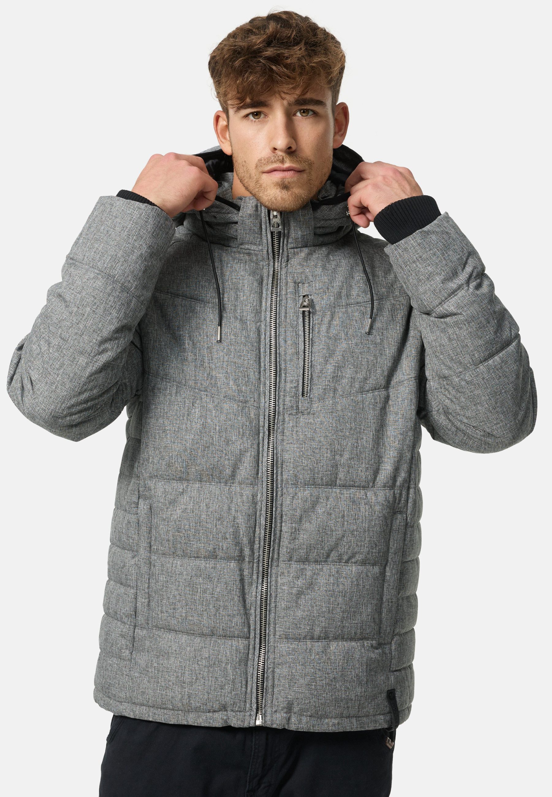 Indicode Steppjacke Herren Circus Herrenjacke Daunen-Optik mit abnehmbarer günstig online kaufen