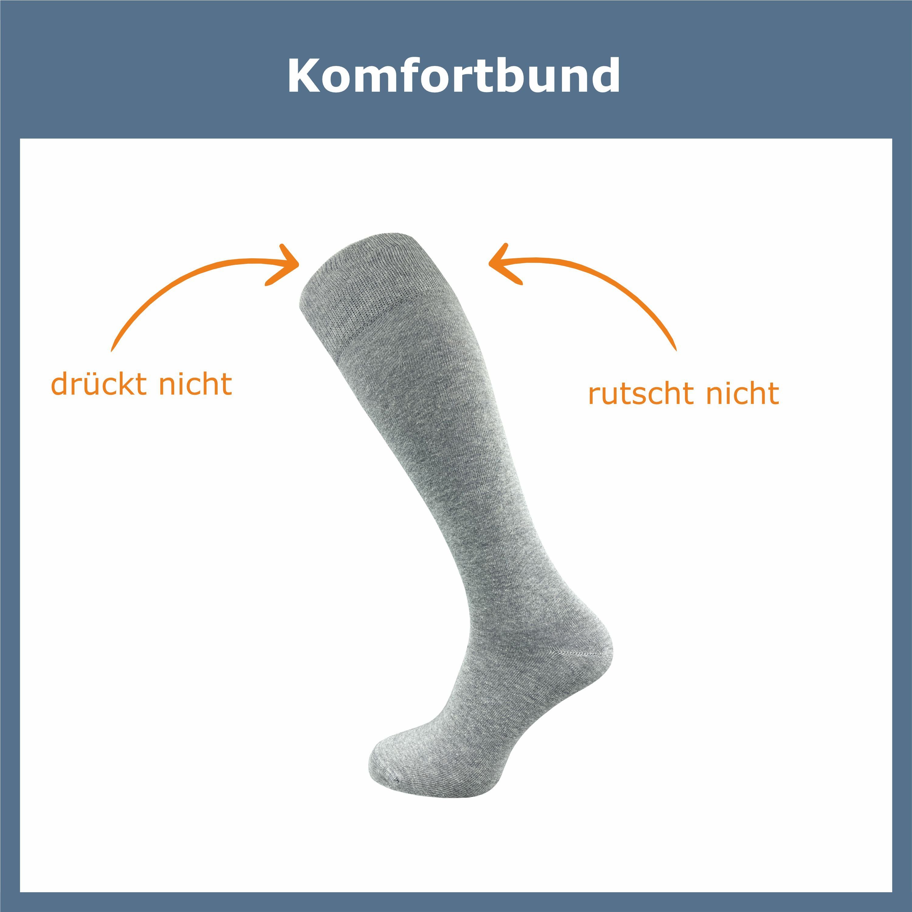 GAWILO Kniestrümpfe für Herren aus Baumwolle - extra weich & ohne drückende günstig online kaufen