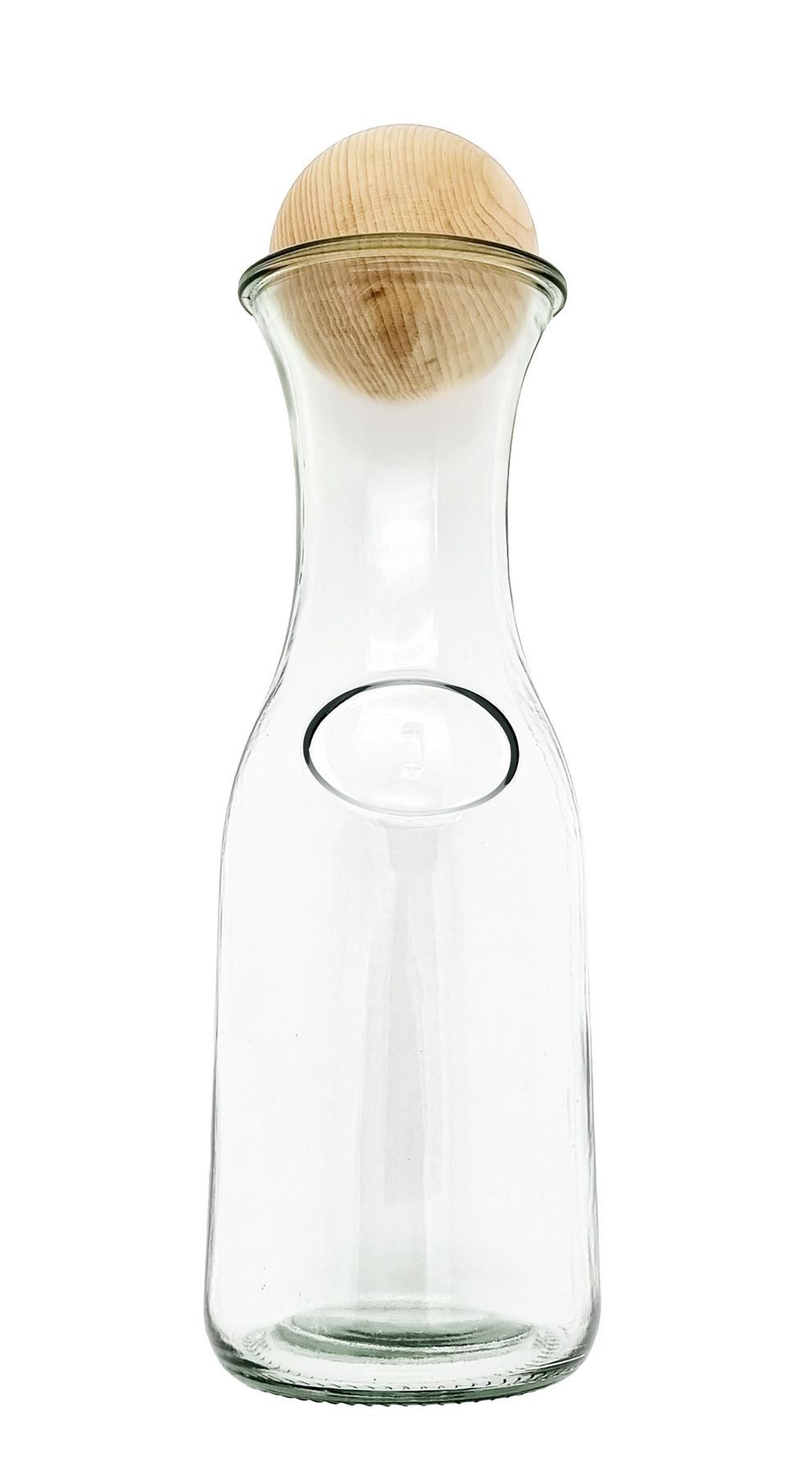 ERST-HOLZ Wasserkaraffe Rustikale Glas-Karaffe Mit Oder Ohne Zirben-Kugel