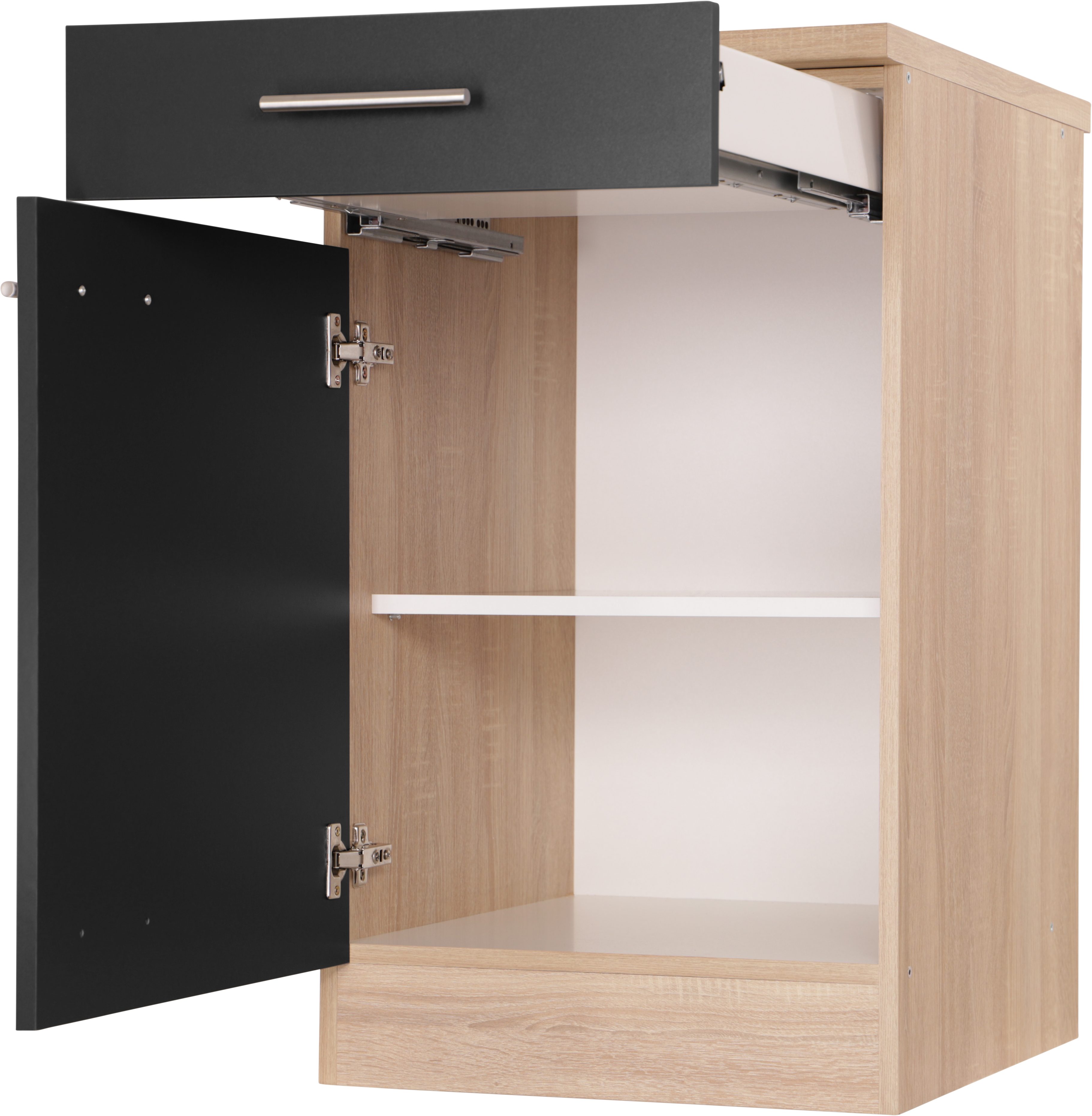 RESPEKTA Unterschrank Merle Breite 50 cm, Soft-Close, Griffe aus Metall, 85 cm Arbeitshöhe