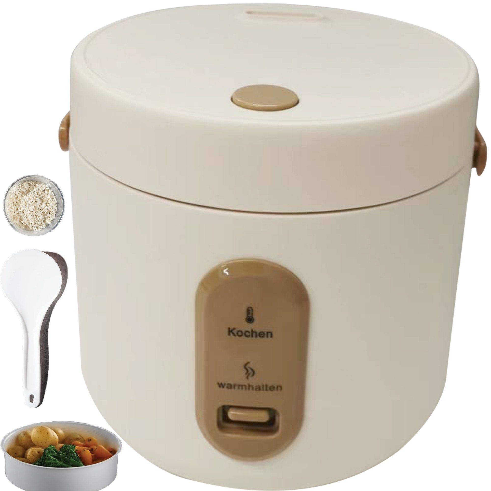 Mutoy Reiskocher 2L Reiskocher mit Dampfgarfunktion,Antihaft-Garen,One-Touch-Bedienung, Perfekt für 1-4 Personen zum Kochen von Reis,Fleisch,Nudeln oder Suppe