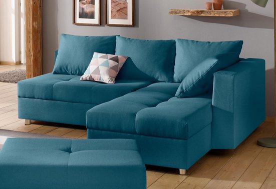 HOME AFFAIRE Ecksofa ITALIA L-Form, mit Bettfunktion - Einrichtungsbeispiel