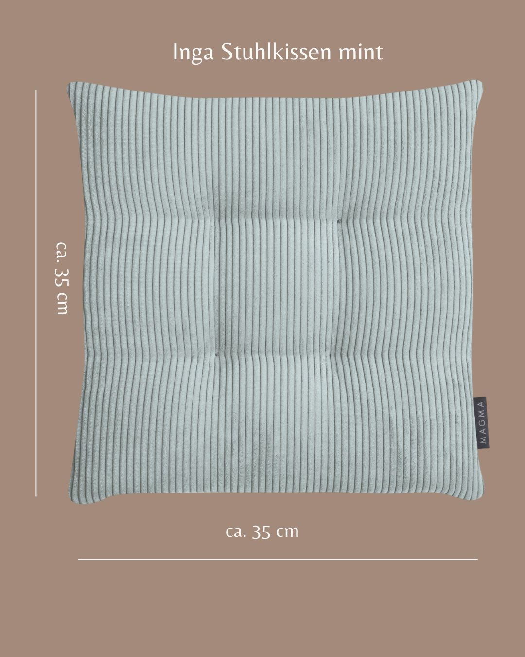 Magma Heimtex Stuhlkissen 2er Set Inga Stuhlkissen Sitzkissen ca. 35x35x5 cm Cordstoff, gestreift trendiger Cord Look