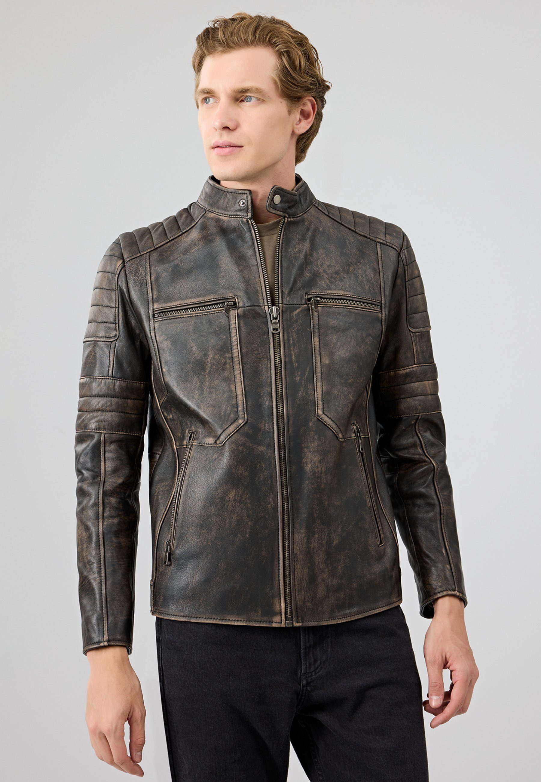 Lederjacke Morant Vintage Slim-Fit Lederjacke