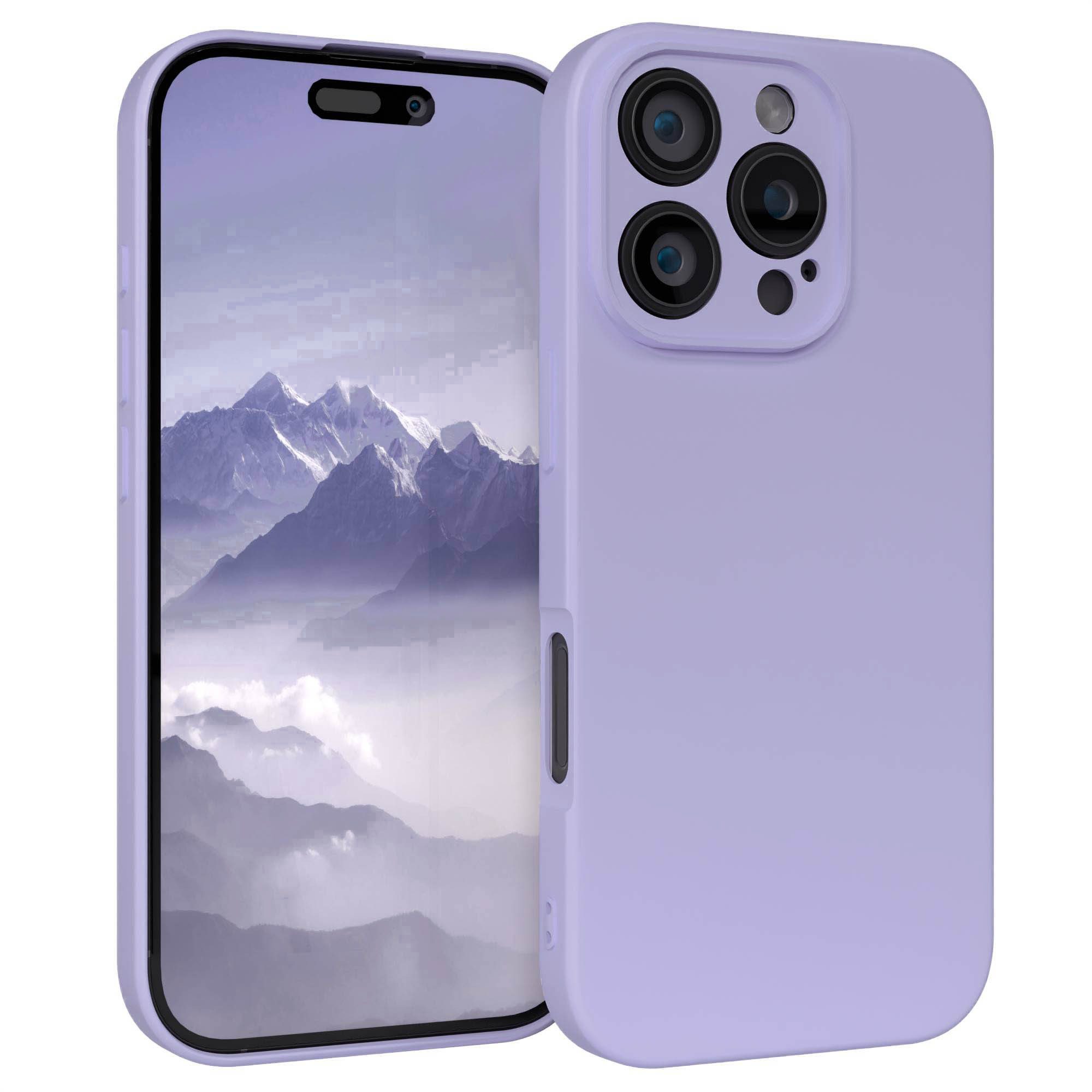 EAZY CASE Handyhülle für Apple iPhone 16 Pro Hülle Silikon 6,3 Zoll, Silikonhülle stoßfest Smart Slimcover Case Dünn Blau Lila