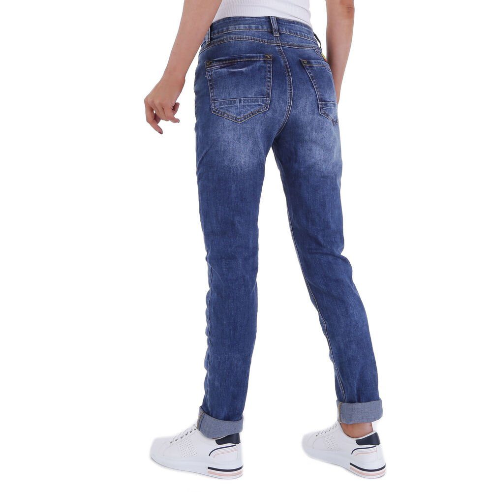 in Stretch Ital-Design Jeans Damen Skinny-fit-Jeans Skinny Freizeit Blau