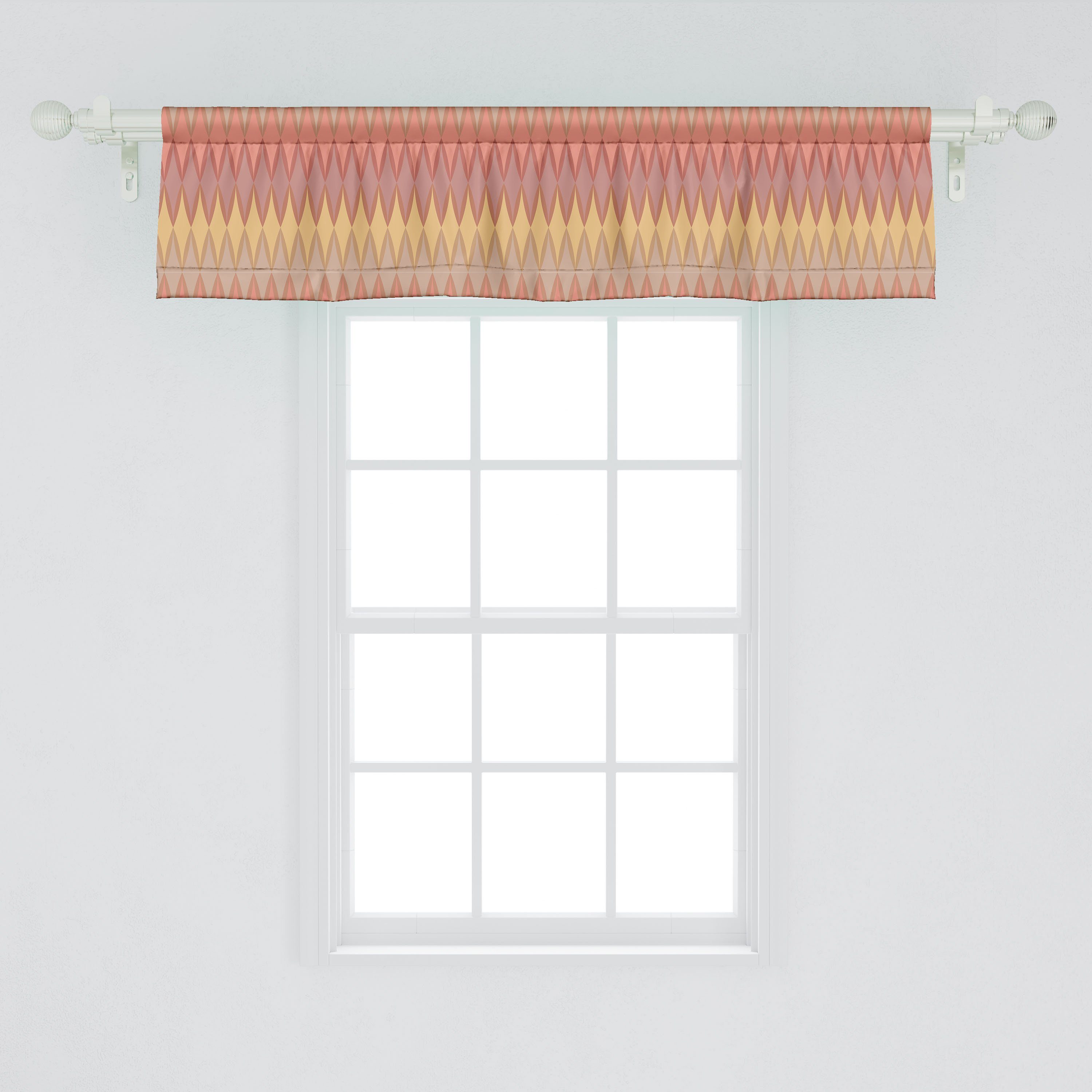 Abstrakt Vorhang für Gedämpfte Autumn Schlafzimmer Stangentasche, Scheibengardine Küche Dekor Volant Farben mit Microfaser, Shapes Abakuhaus,